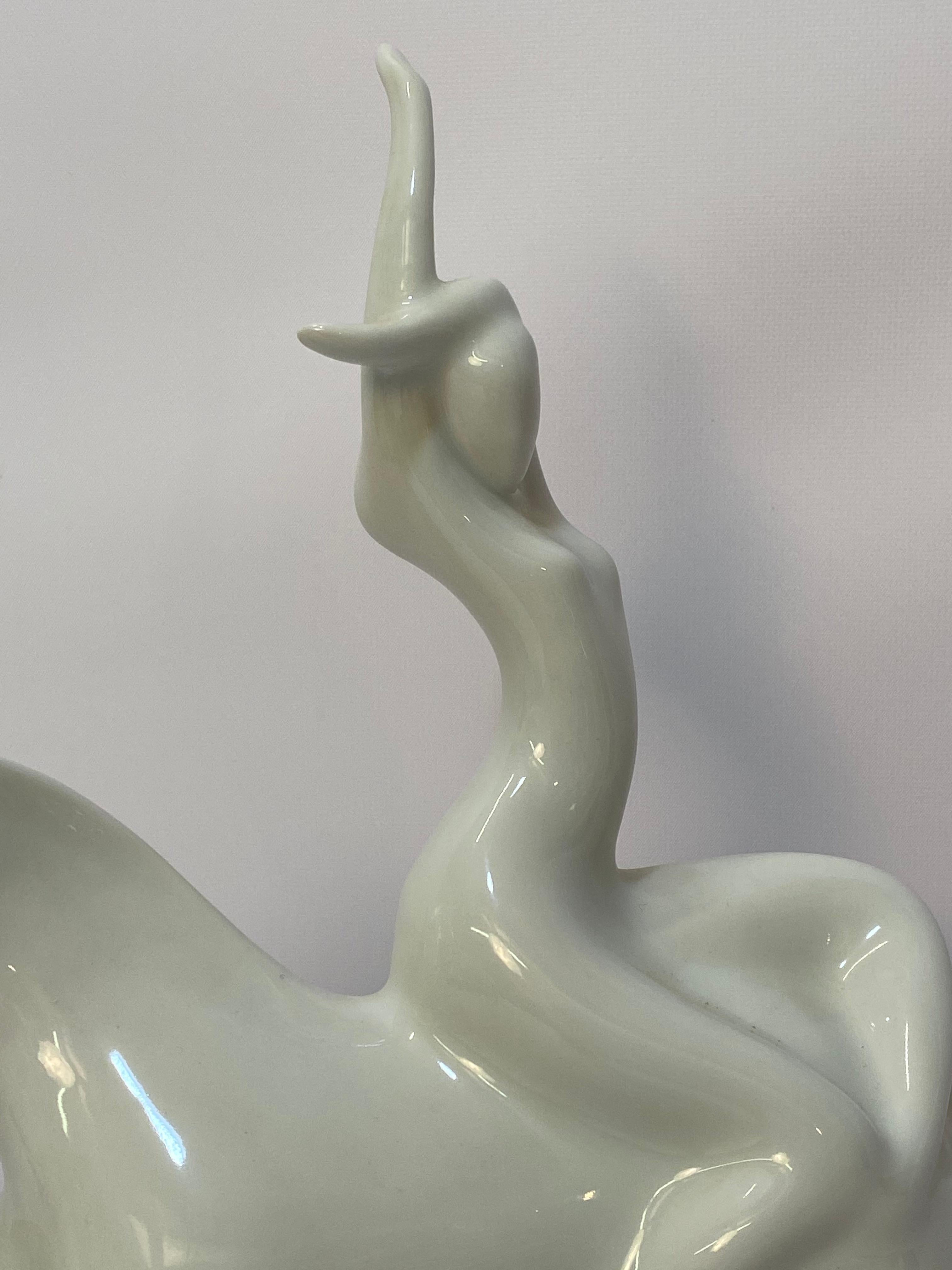 Mid-20th Century Jaroslav Jezek for Royal Dux Lady Godiva Porcelain Sculpture