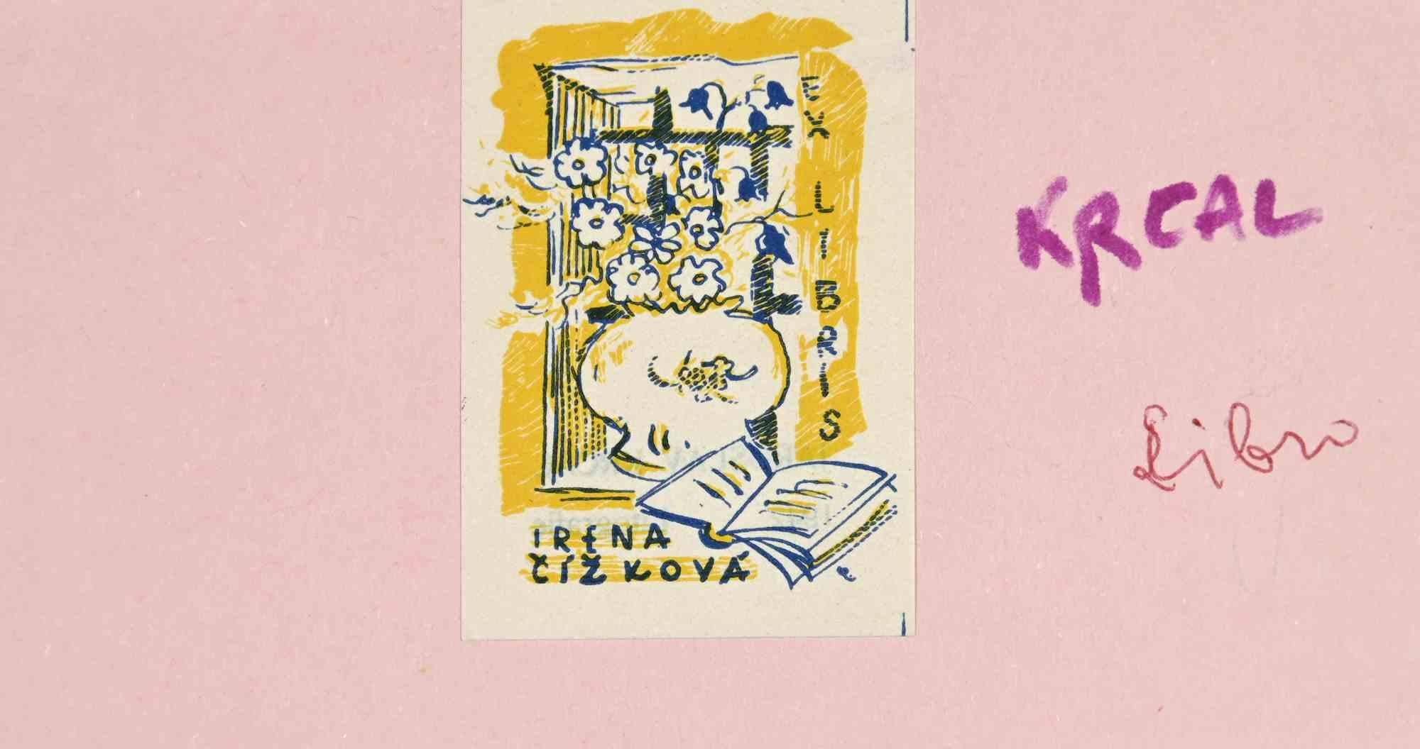 Ex Libris - Irena Cìžkovà is an Artwork realized in 1942 s. by the Artist Jaroslav Krcal.

Lithograph print on paper. Signed on plate and dated on back.

The work is glued on pink cardboard.

Total dimensions: 8x15 cm.

Good conditions.

The artist