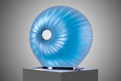 Blue Bohemian Crystal Spiral Vortex Sculpture Czech by Jaroslav Prošek