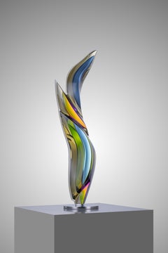 Saphirkoralle von Jaroslav Prošek Böhmische Kristall-Skulptur Multicolor, 2025