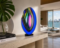 Oasis by Jaroslav Prošek, Carved Bohemian Crystal Optical Glass Sculpture, 2025