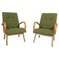 Antique Jaroslav Šmídek Chairs for TON, Original Upholstery, Czechoslovakia 1960s