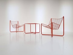 Jarpen Wire Chair and Matching Table by Niels Gammelgaard for IKEA, 1983