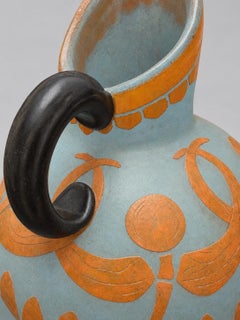Jarra estilo Art.Deco Leverre Charles Schnider con asa aplicada >>libelulas<<