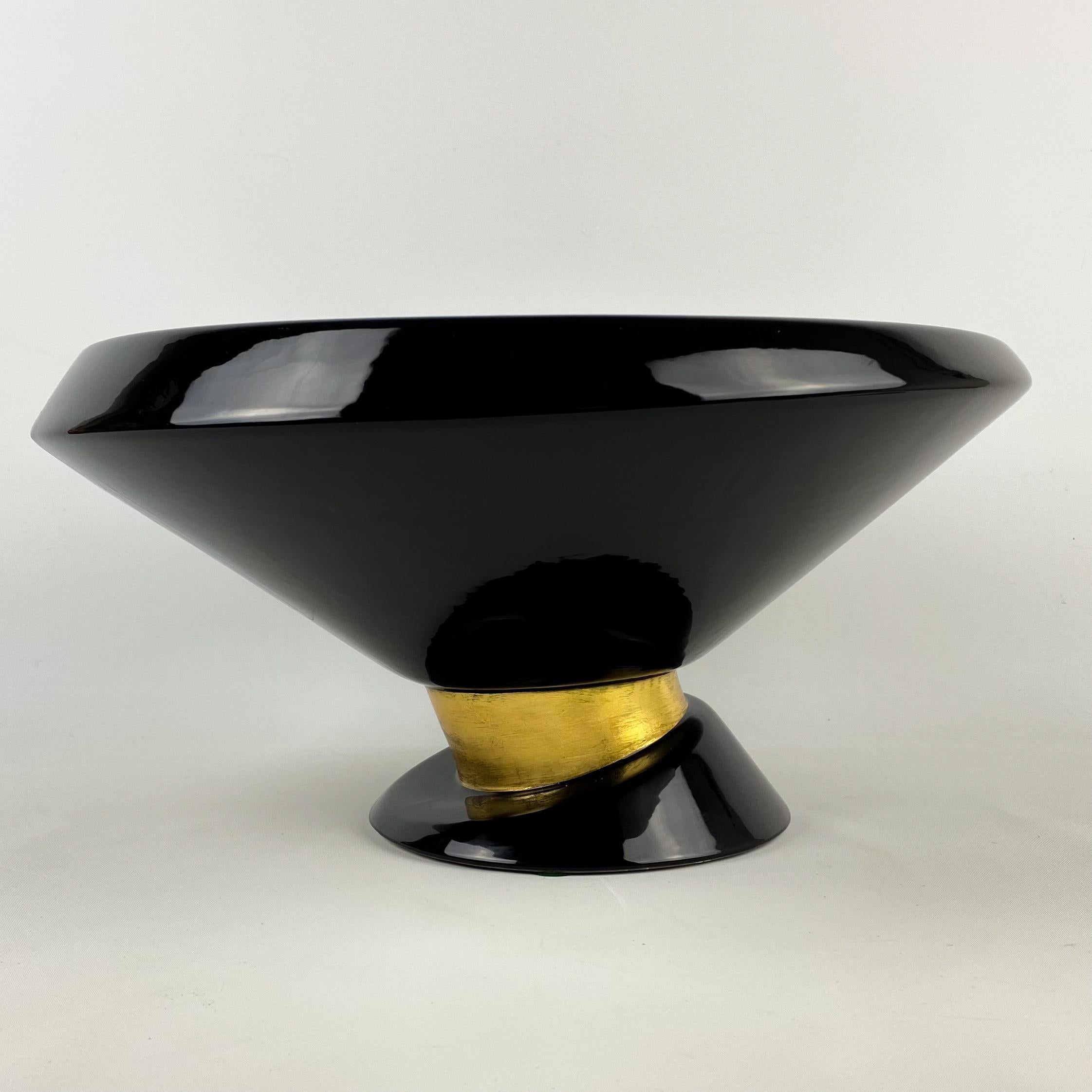 Post-Modern Jaru Asymmetrical Decorative Bowl and Candle Holder Set For Sale