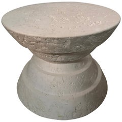 Jaru Cast Stone Postmodern Side End or Occasional Table, Signed, 1986