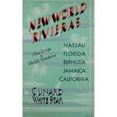 Vintage Original poster from the early 1930s for the Cunard White Star Line