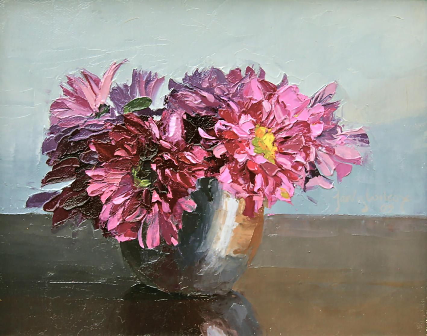 Still-Life Painting di Jarvis Wilcox - Crisantemi