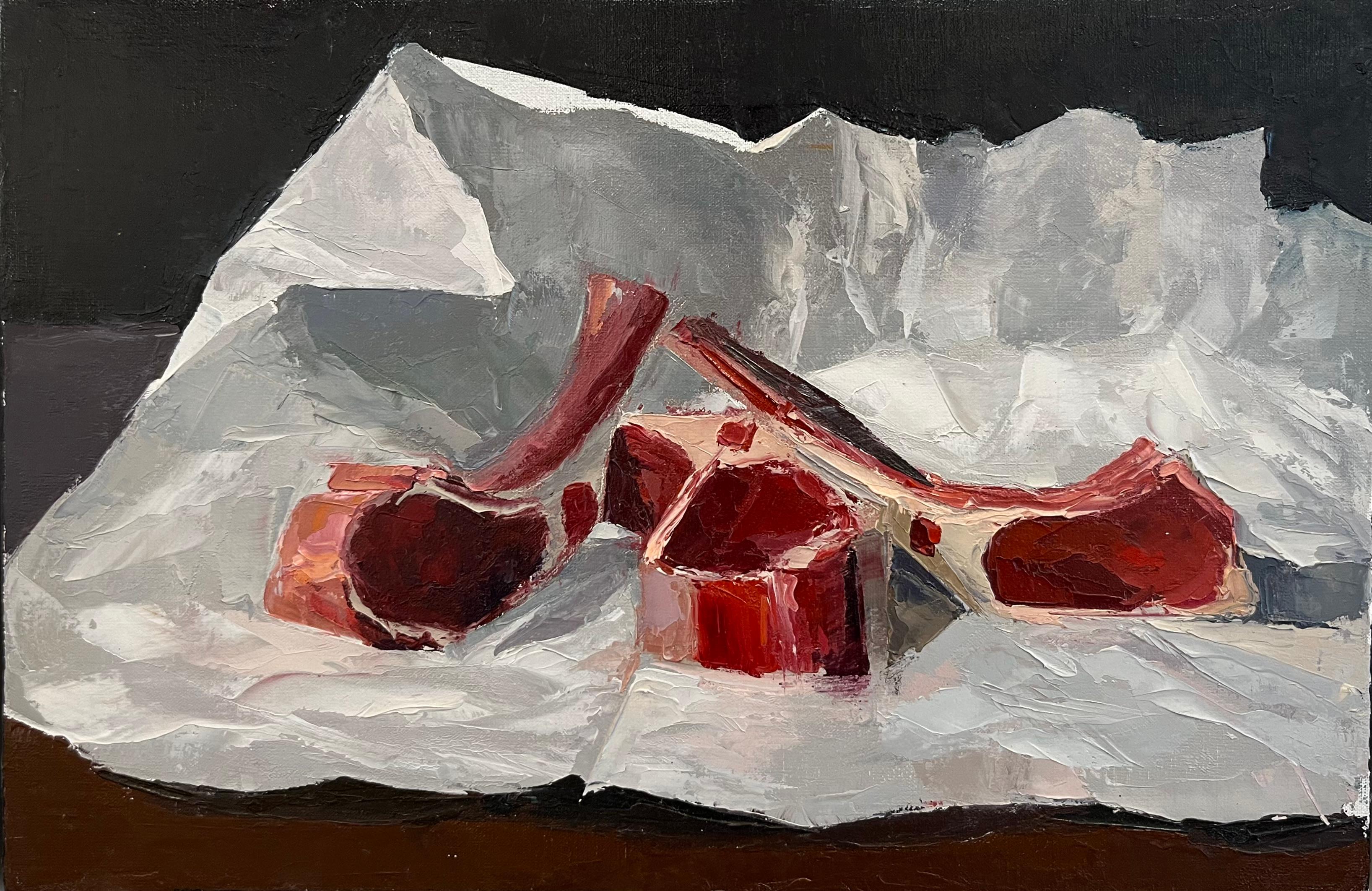 Jarvis Wilcox Still-Life Painting - Lamb Chops