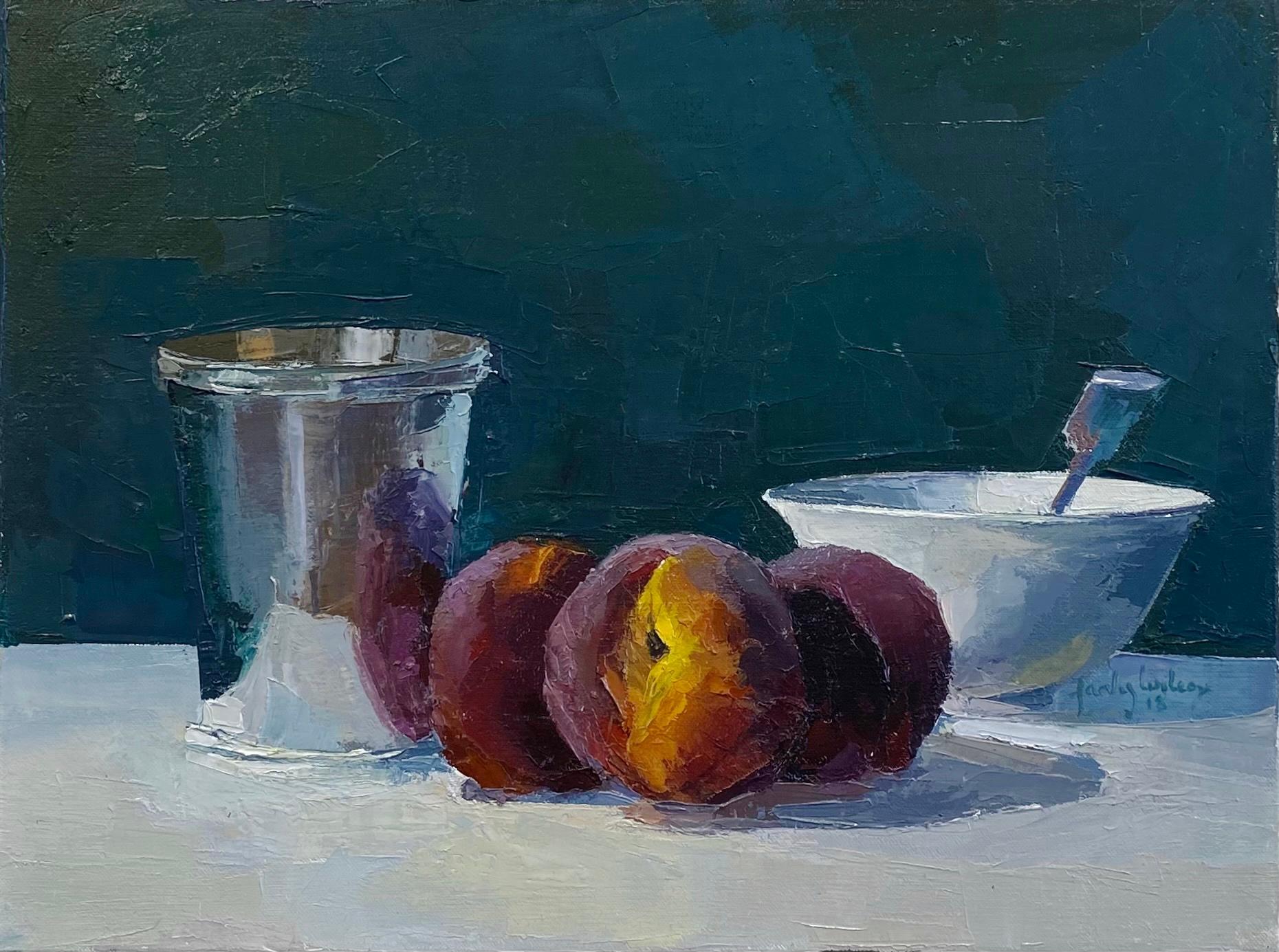 Jarvis Wilcox Still-Life Painting - Peaches and Silver Cup