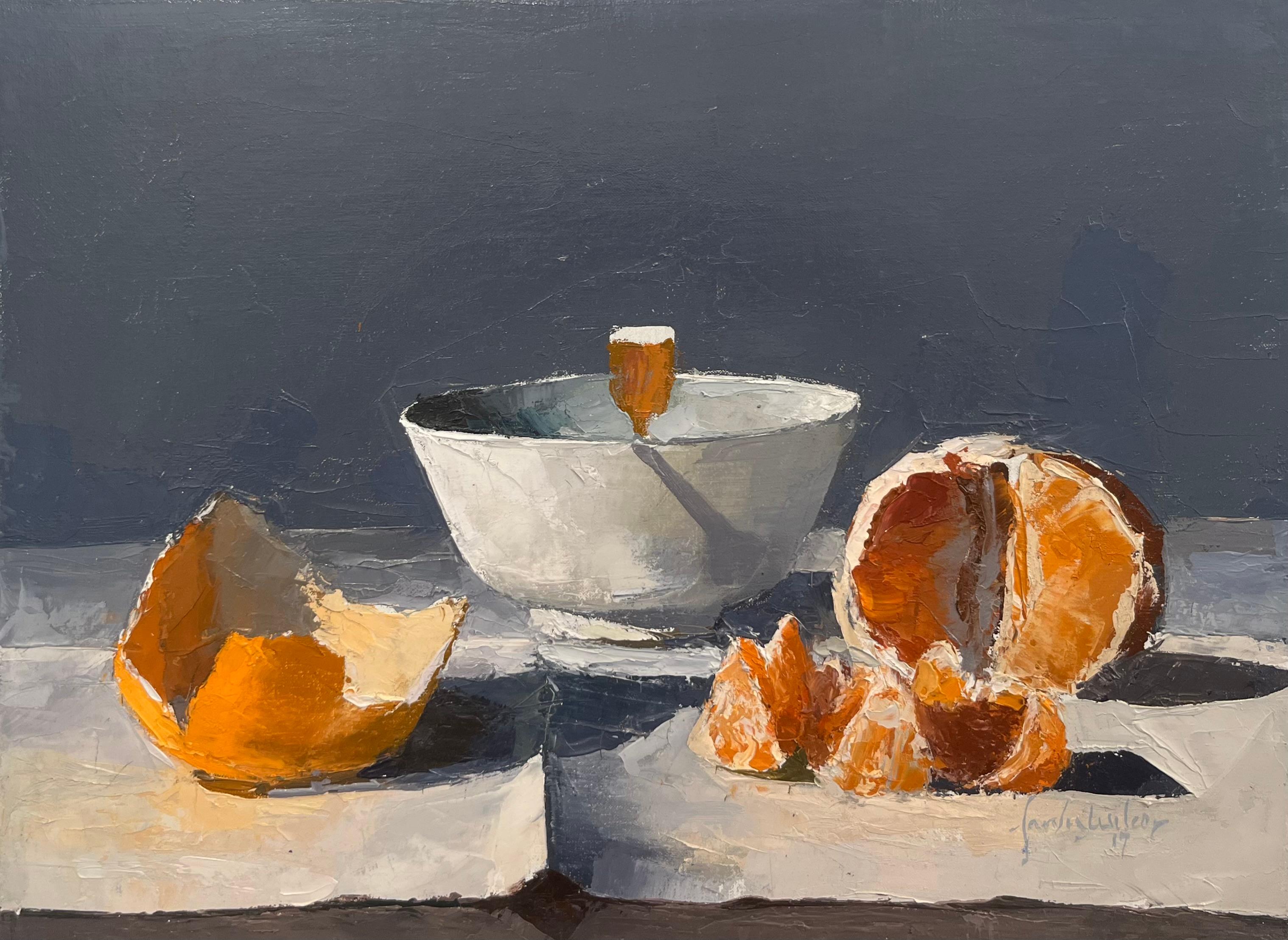 Jarvis Wilcox Still-Life Painting - Tangerine & Bowl