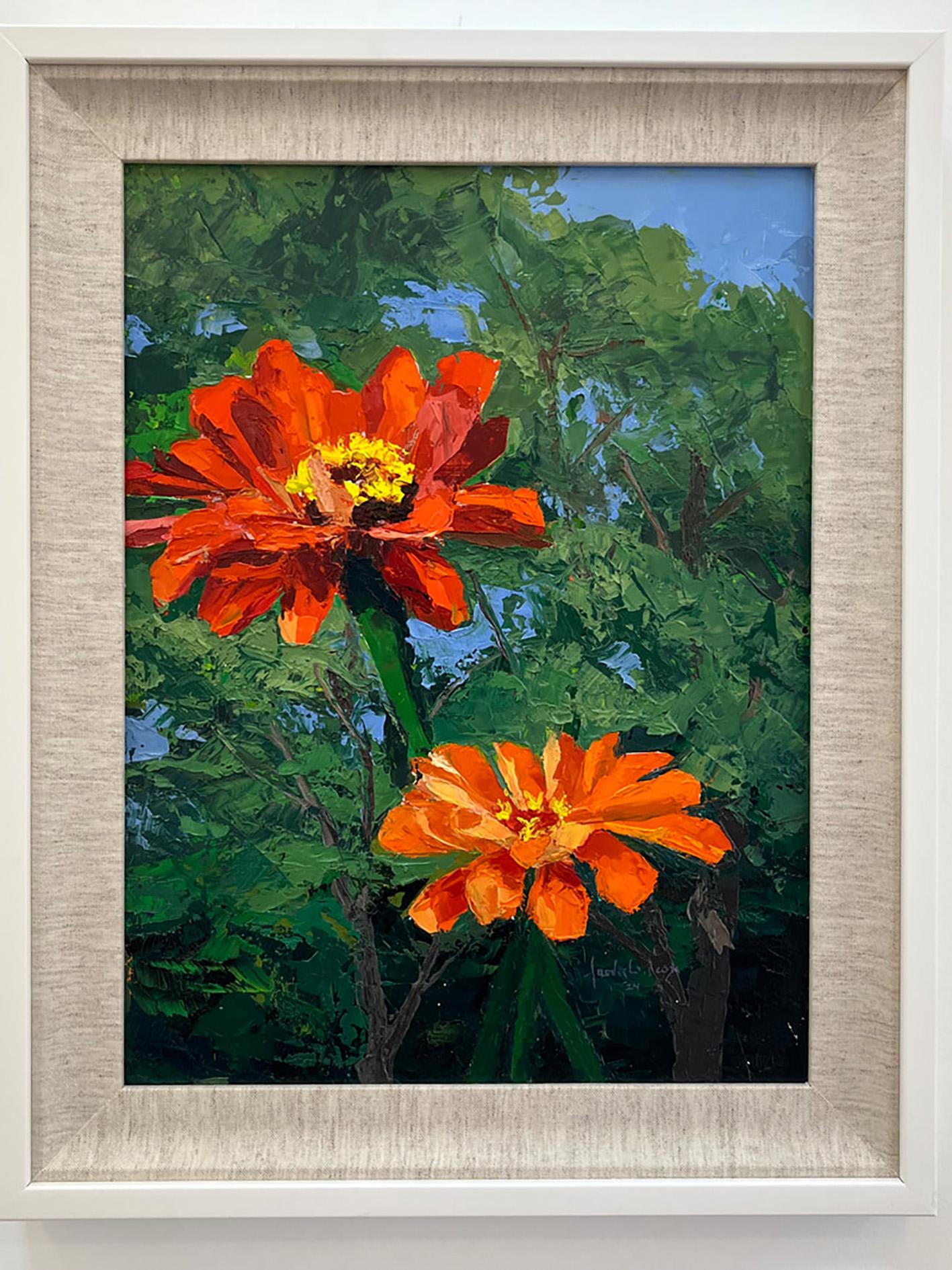 Still-Life Painting di Jarvis Wilcox - Zinnie