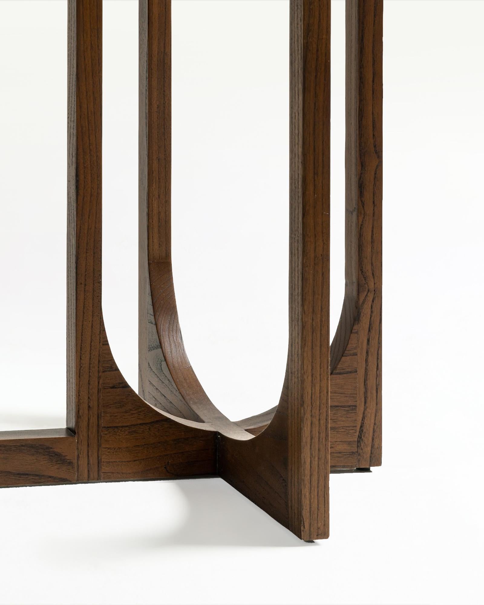 Jarvits Arched Console Table in Espresso Walnut In New Condition For Sale In New York, US