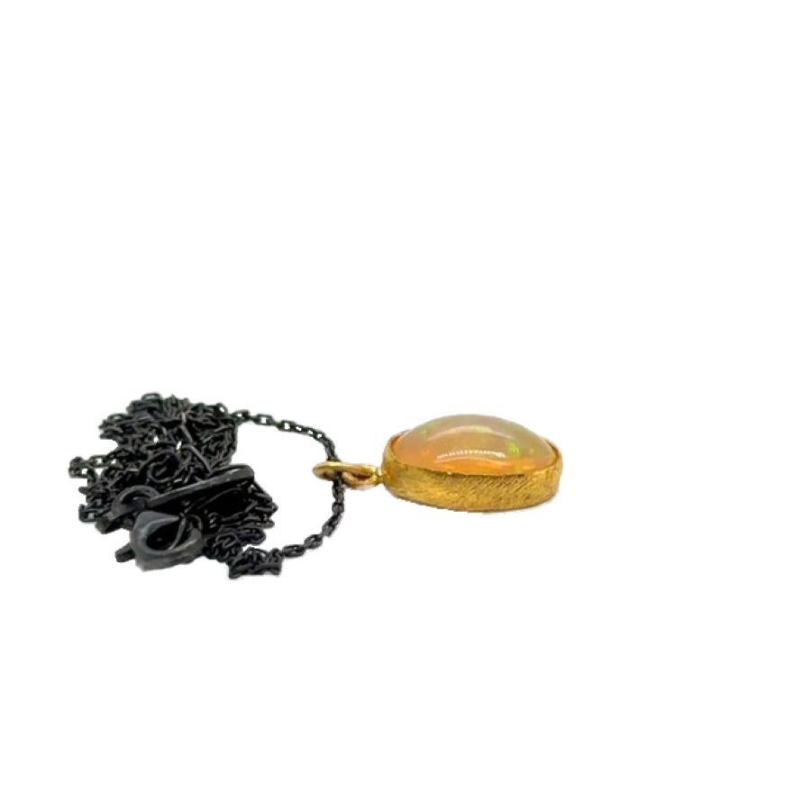 JAS-17-1524 -24 carats/SS, façonné à la main, 12 x 8 mm, serti d'une chaîne SS de 18 pouces en vente 4