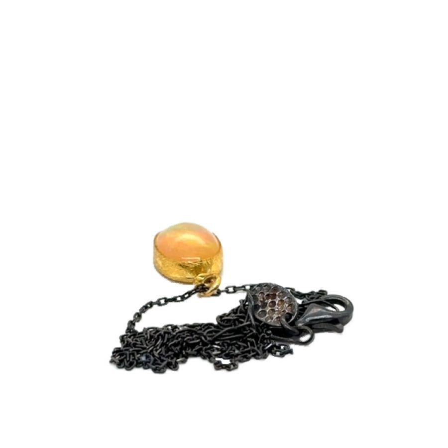 JAS-17-1524 -24 carats/SS, façonné à la main, 12 x 8 mm, serti d'une chaîne SS de 18 pouces en vente 1