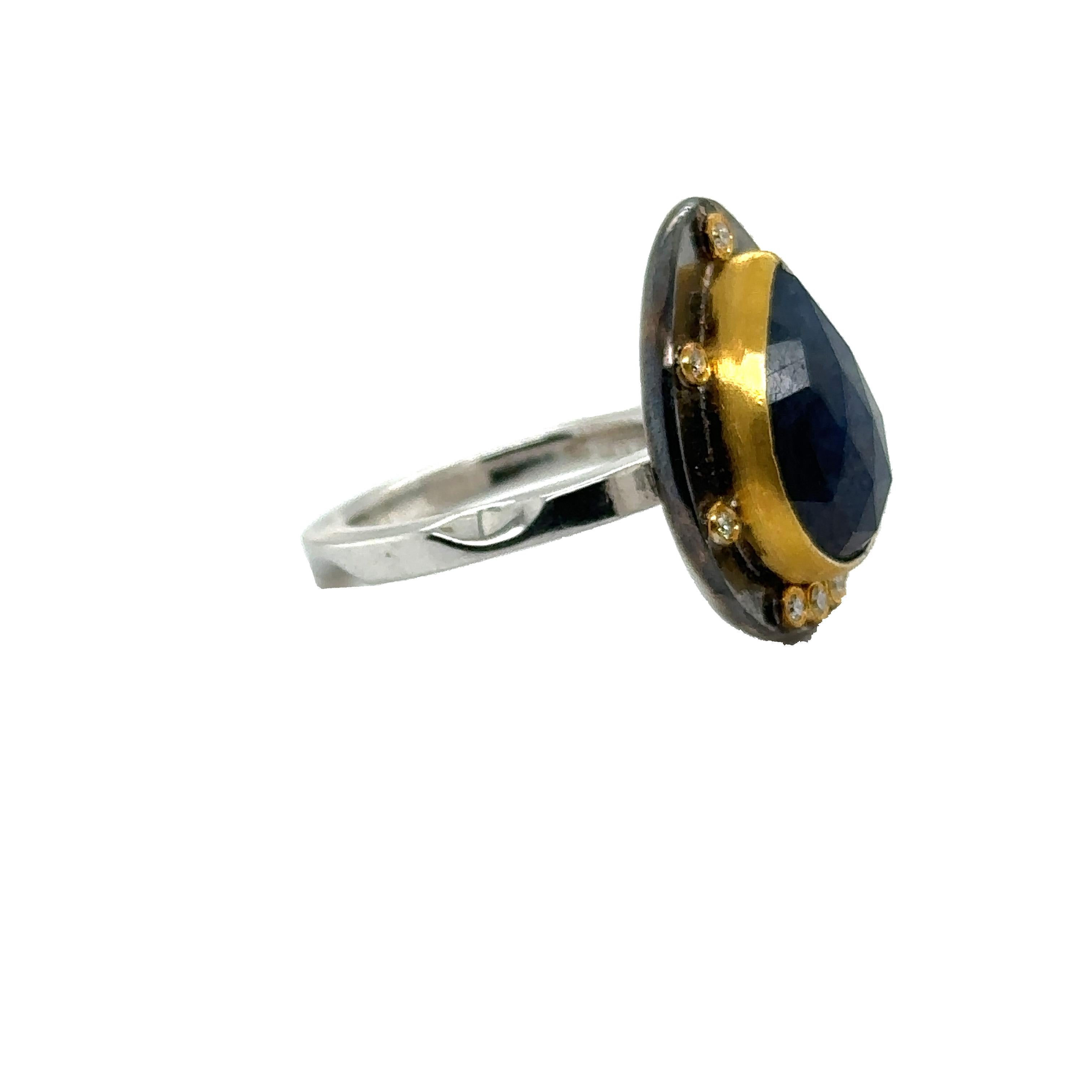 24k gold sapphire ring