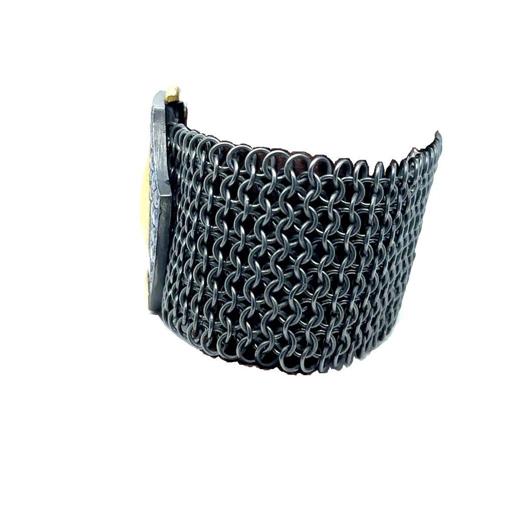 JAS-20-2045-A - BRACCIALE IN MESH FATTO A MANO 24K/SS con TANZANITI In condizioni Nuovo in vendita a New York, NY