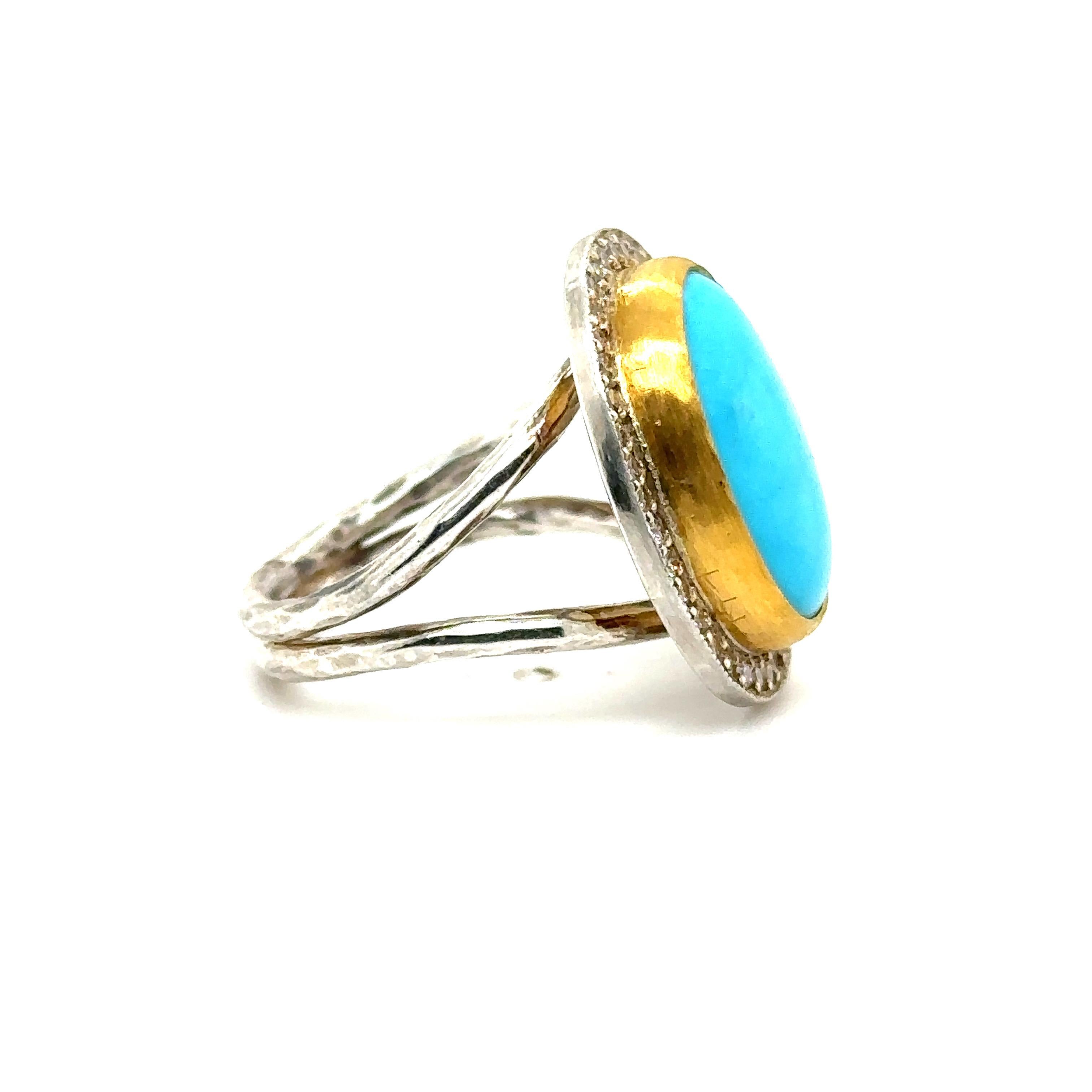 Moderno JAS-22-2302 - ANELLO IN ORO E ARGENTO 24K 0,44Ct CHAMPAGNE DIAS. in vendita