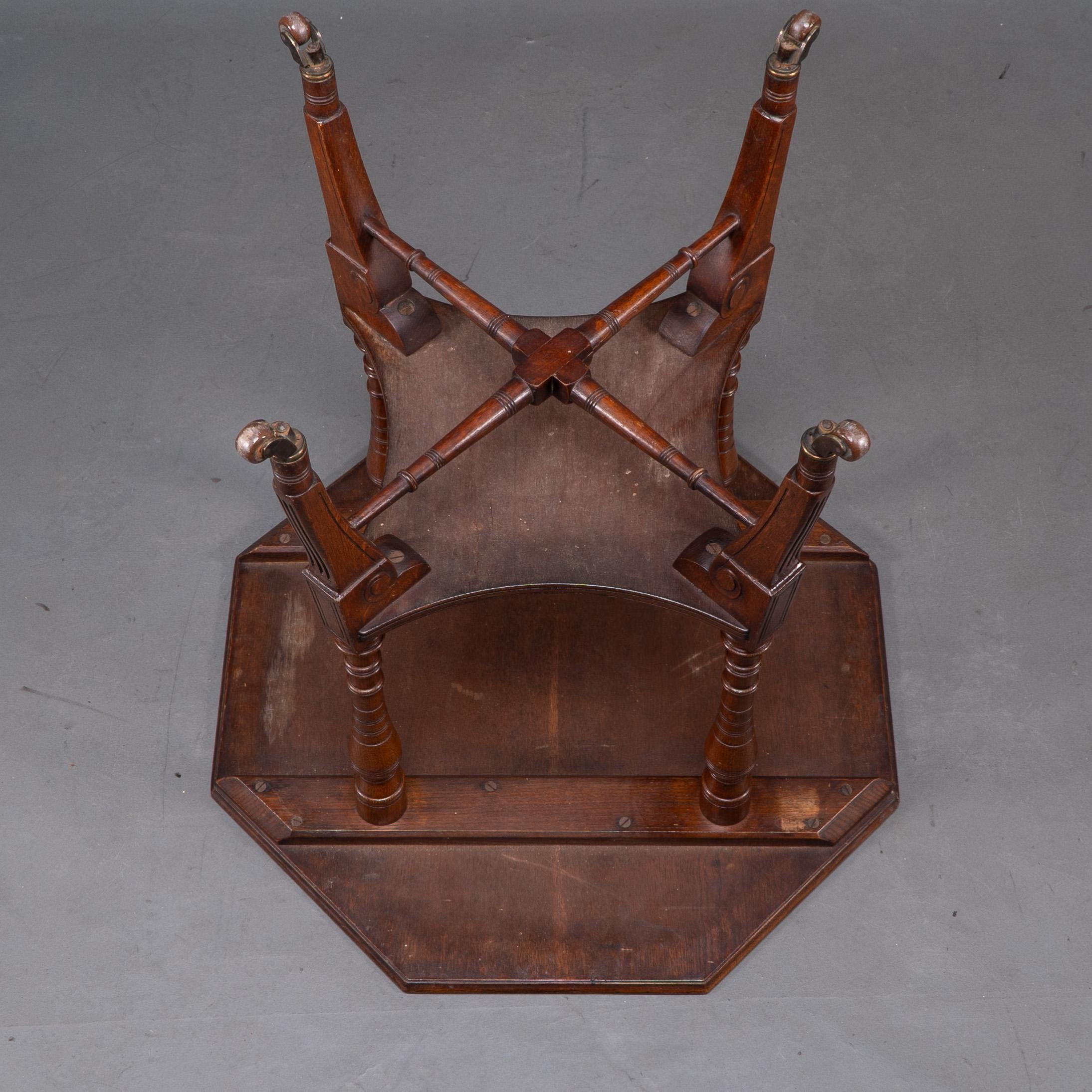Jas Shoolbred. An Aesthetic Movement walnut octagonal center table For Sale 14