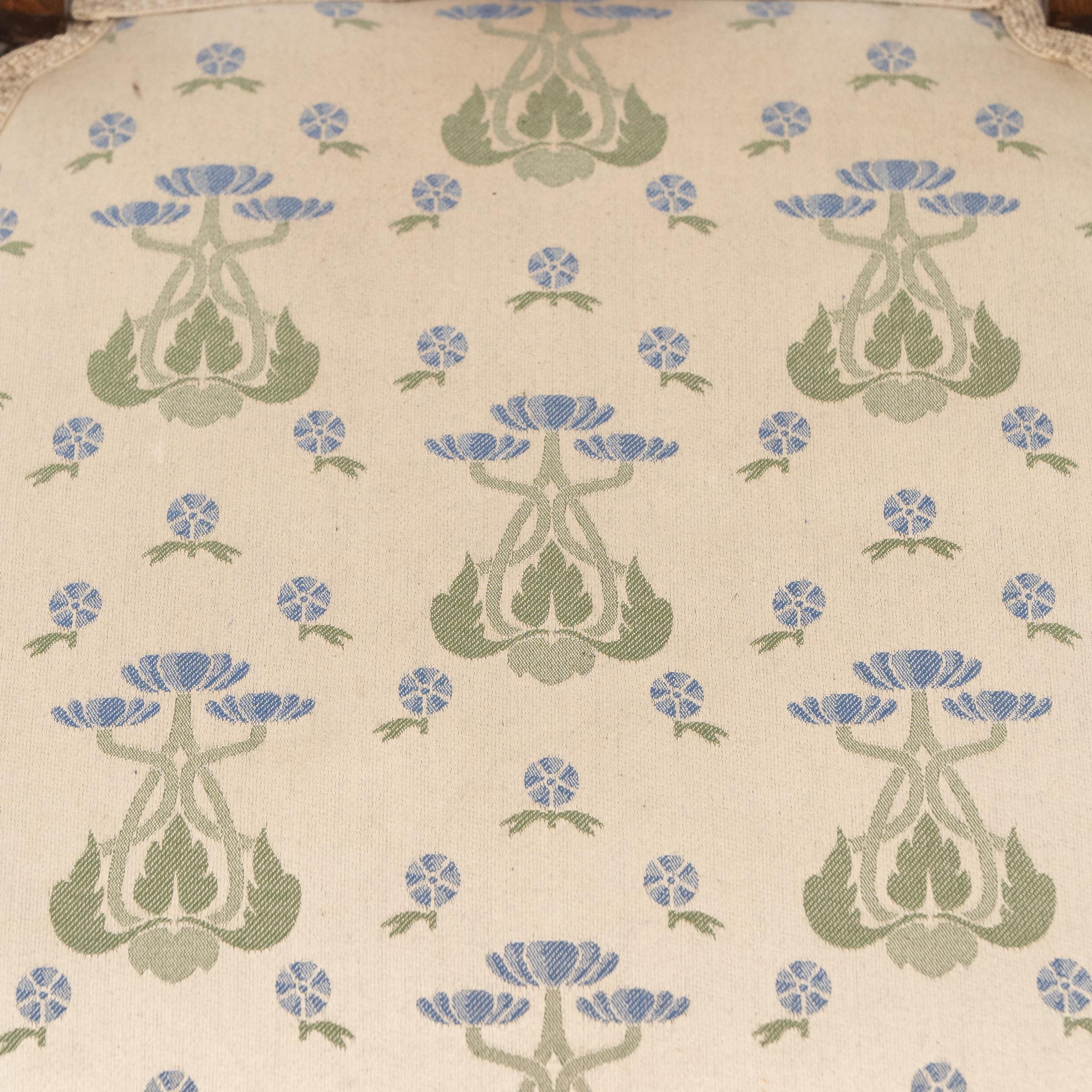 Jas Shoolbred. Silla Arts & Crafts de palisandro de caoba con incrustaciones florales estilizadas en venta 1