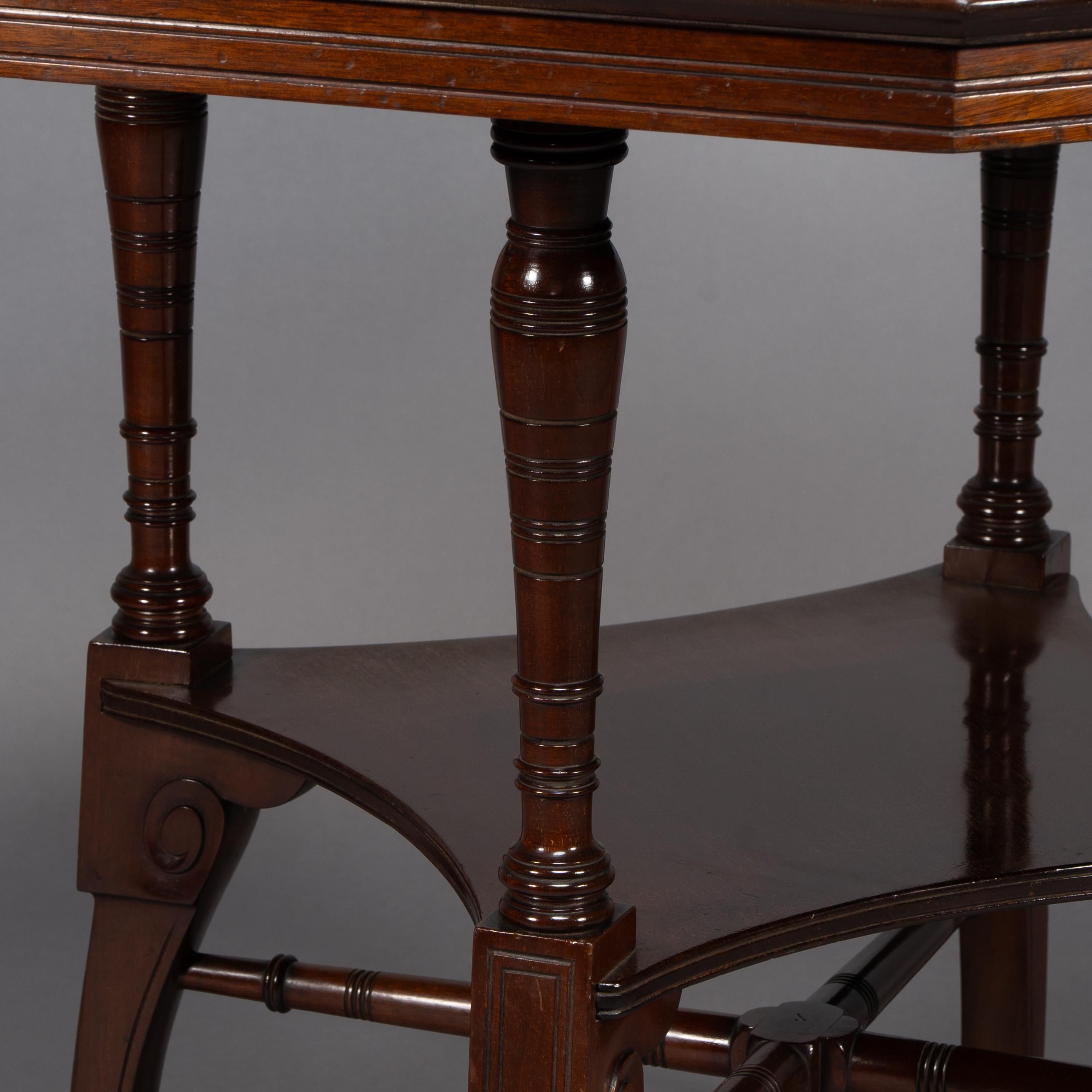 Jas Shoolbred Attri, An Aesthetic Movement octagonal shaped centre table For Sale 7