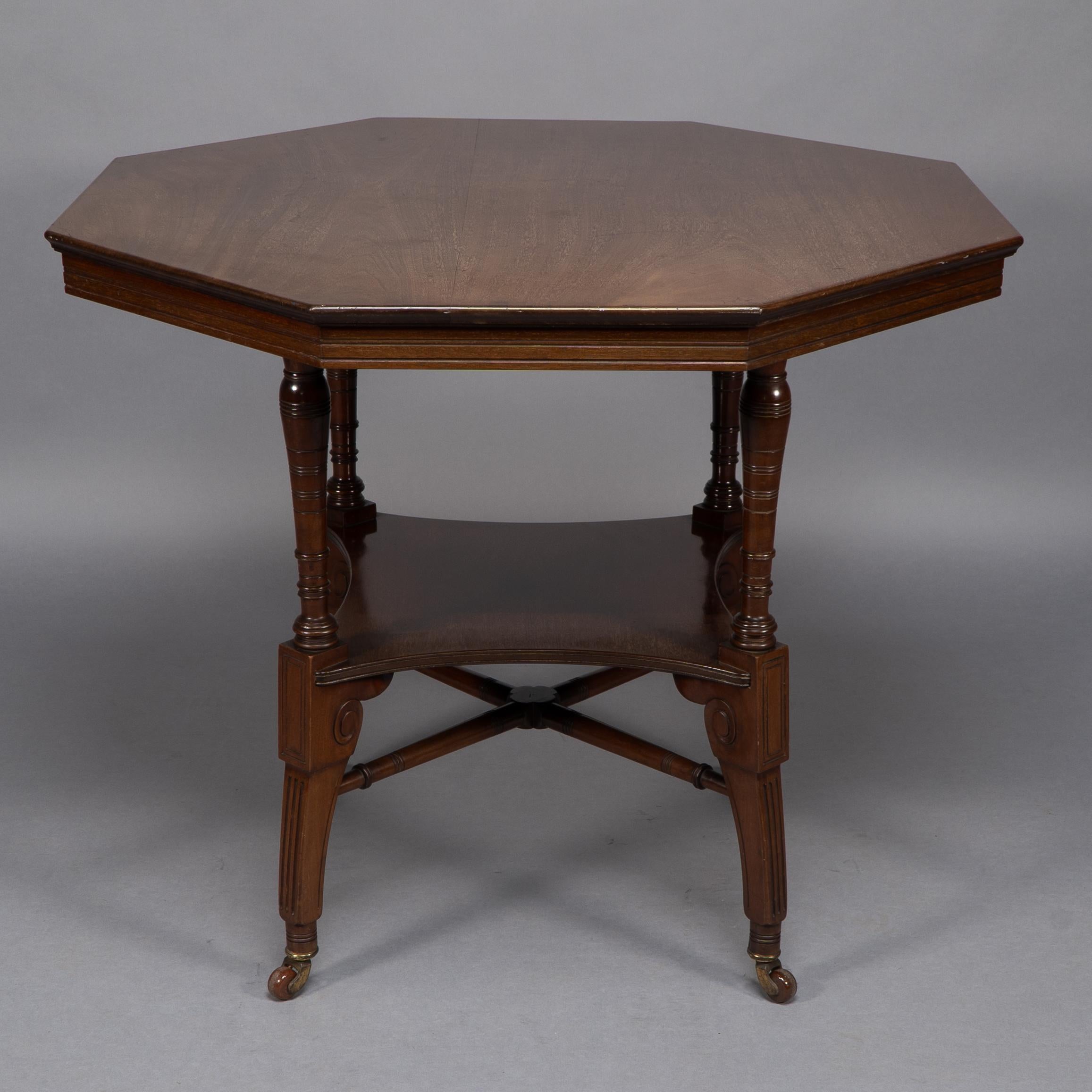 Jas Shoolbred Attri, An Aesthetic Movement octagonal shaped centre table In Good Condition For Sale In London, GB