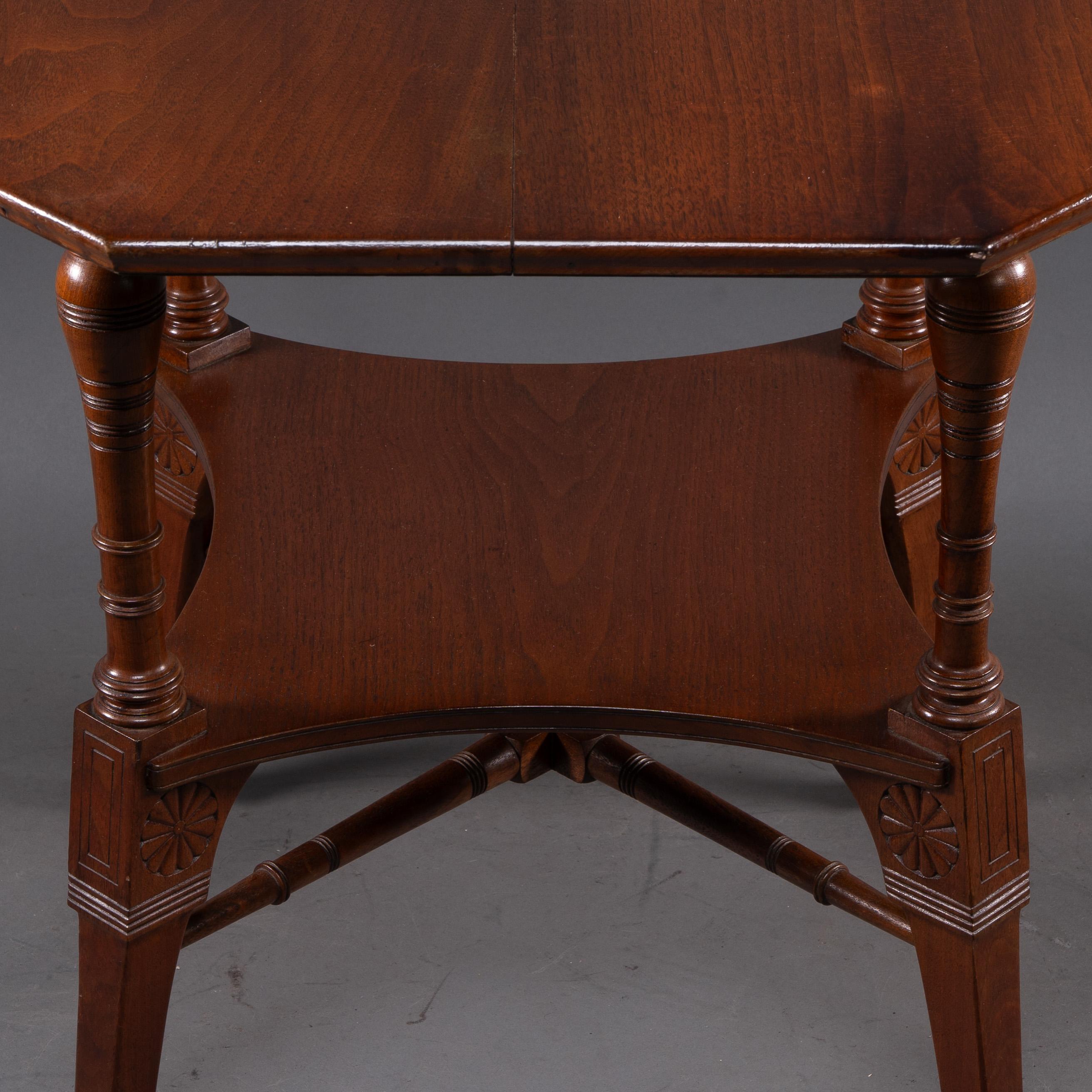 Jas Shoolbred attri. An Aesthetic Movement octagonal walnut side table For Sale 5
