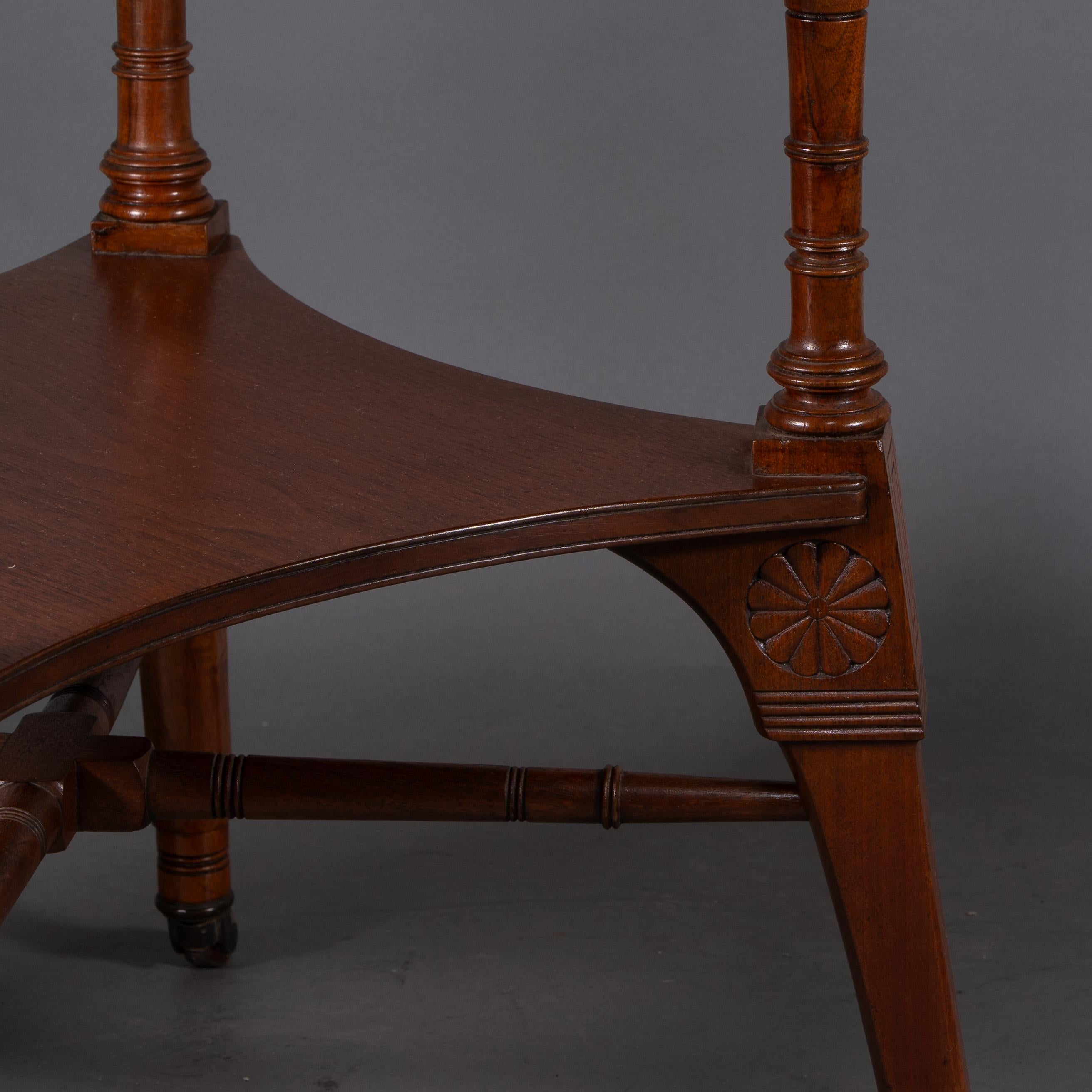 Jas Shoolbred attri. An Aesthetic Movement octagonal walnut side table For Sale 8