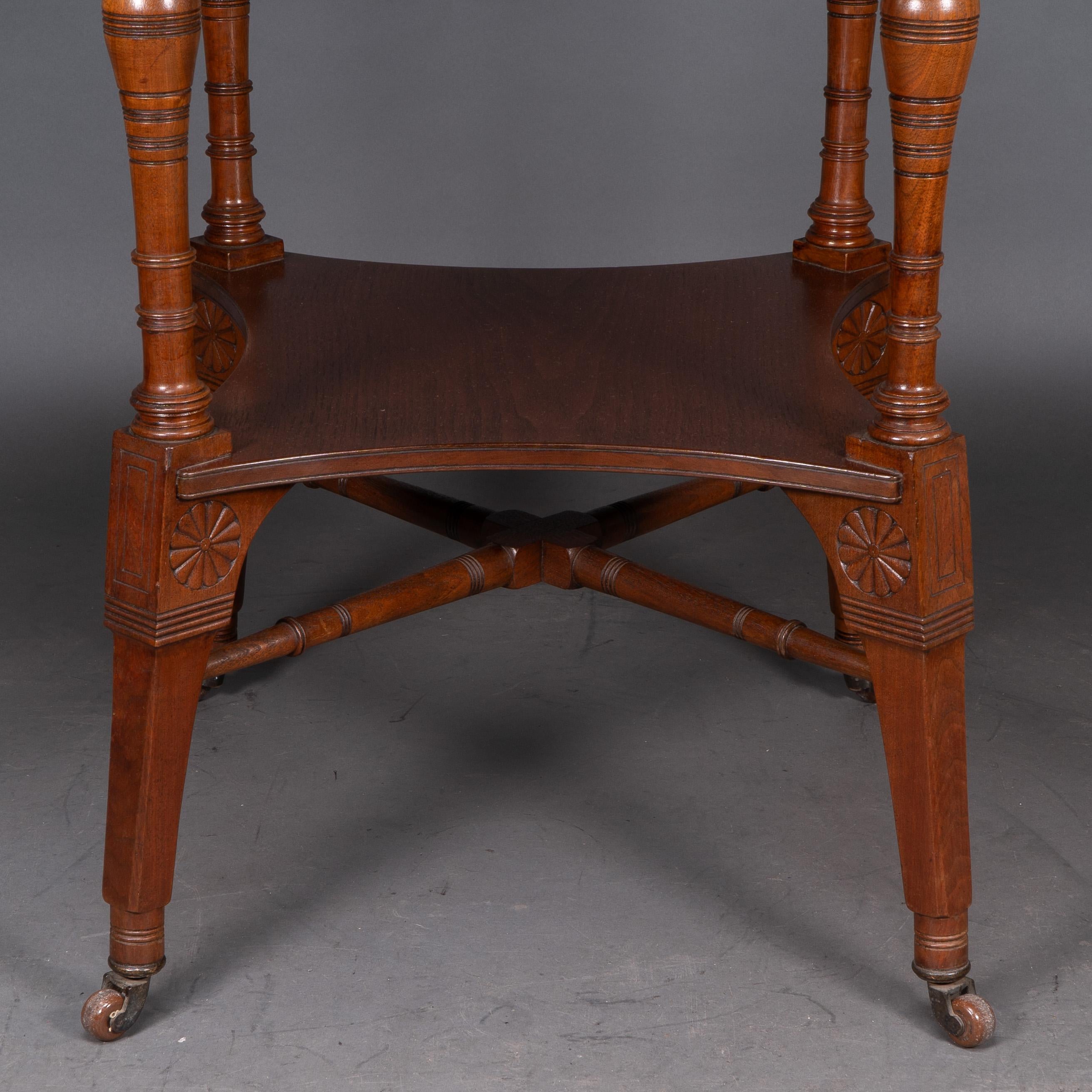 Jas Shoolbred attri. An Aesthetic Movement octagonal walnut side table For Sale 9
