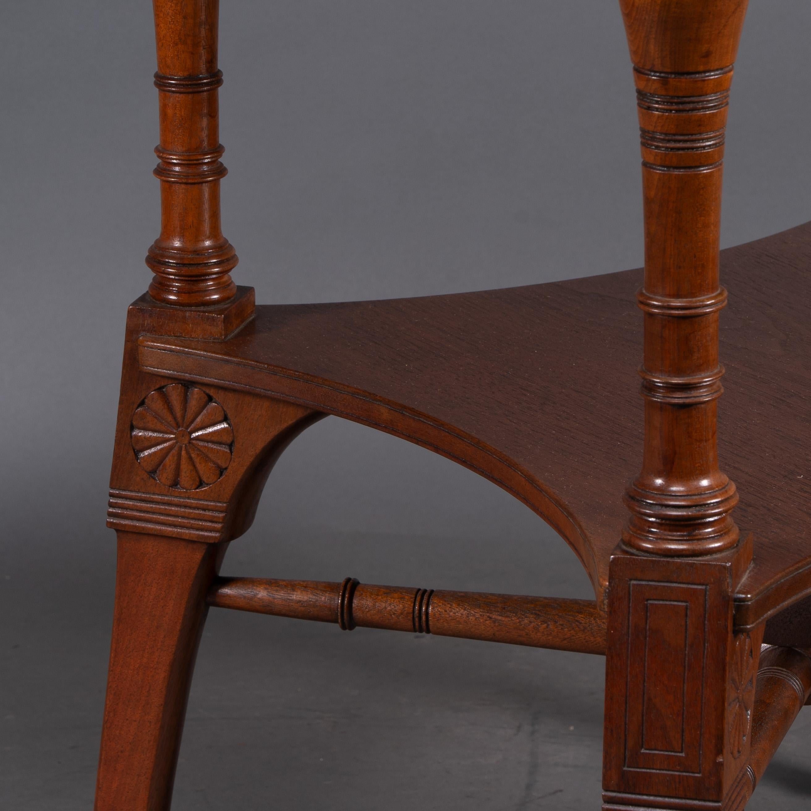 Jas Shoolbred attri. An Aesthetic Movement octagonal walnut side table For Sale 3