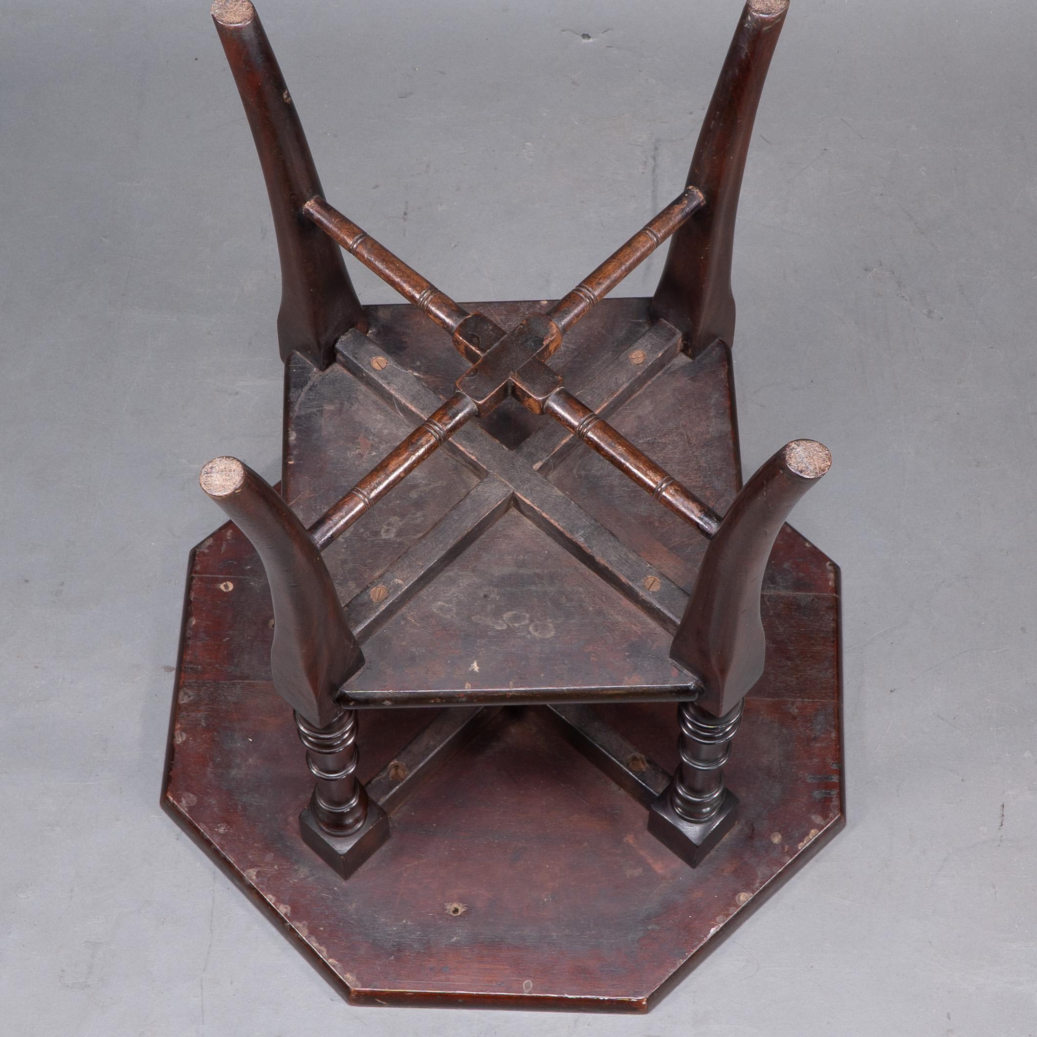 Jas Shoolbred attributed. An Aesthetic Movement octagonal Mahogany side table For Sale 10