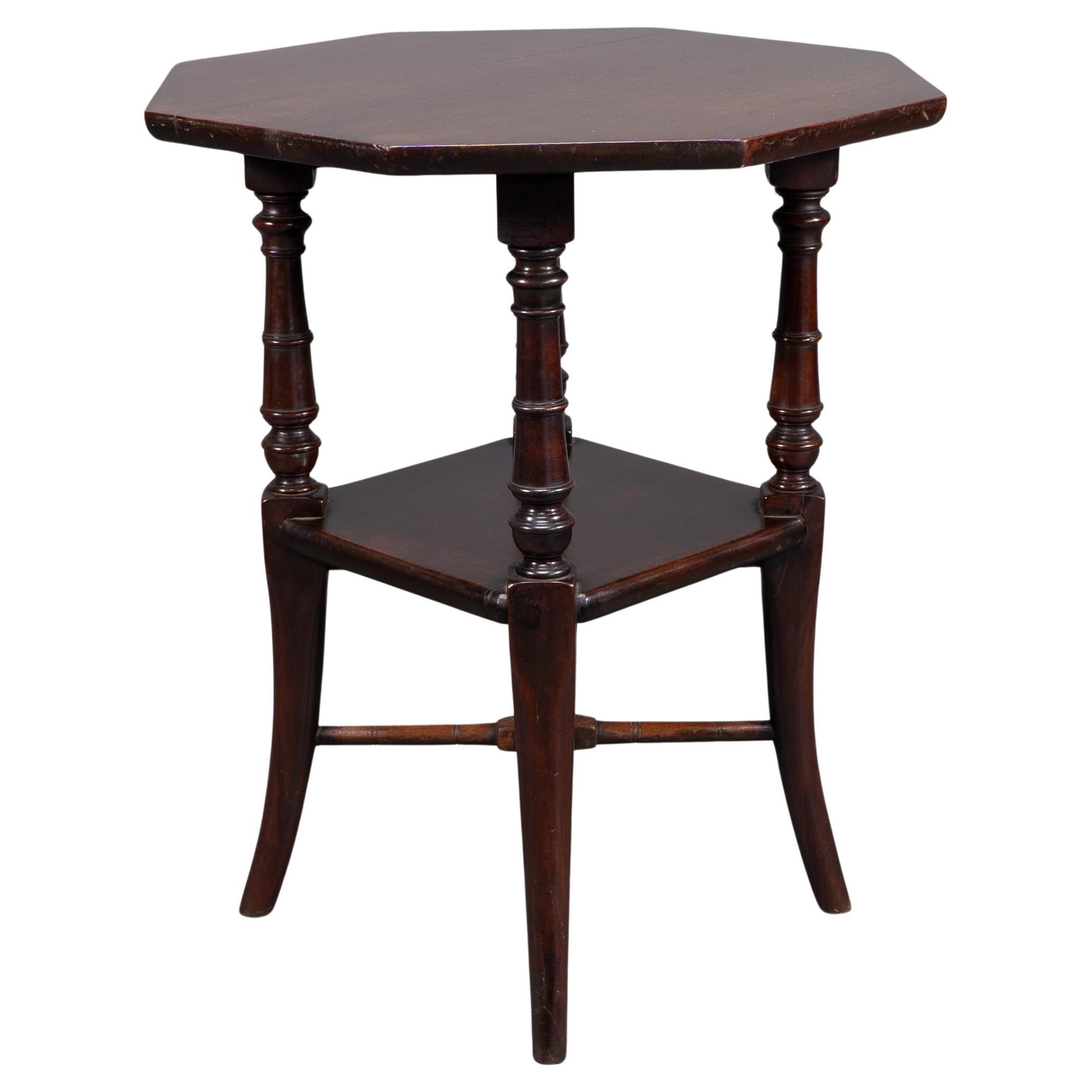 Jas Shoolbred attributed. An Aesthetic Movement octagonal Mahogany side table
