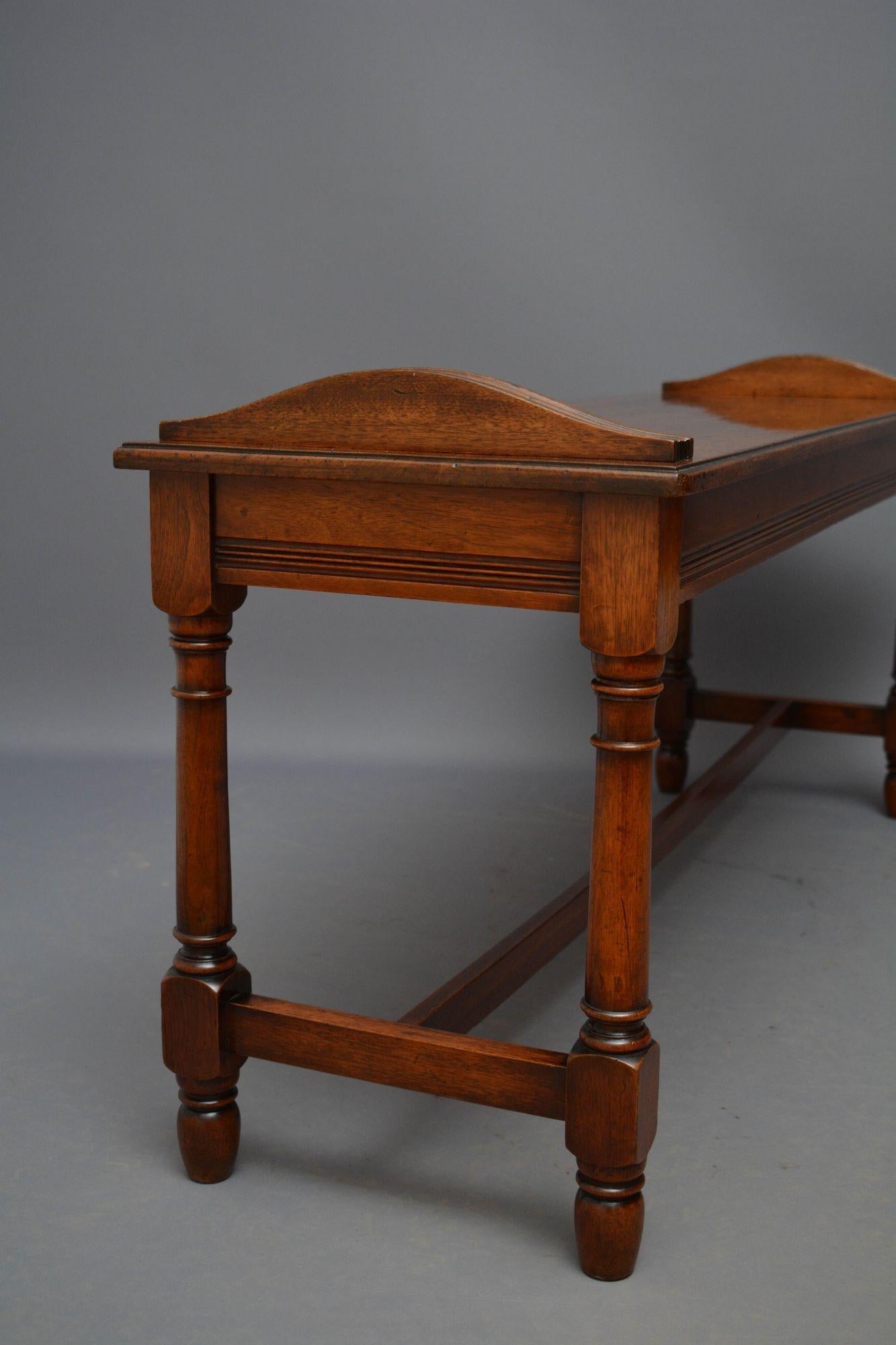 Jas Shoolbred Walnut Hall Bench For Sale 5