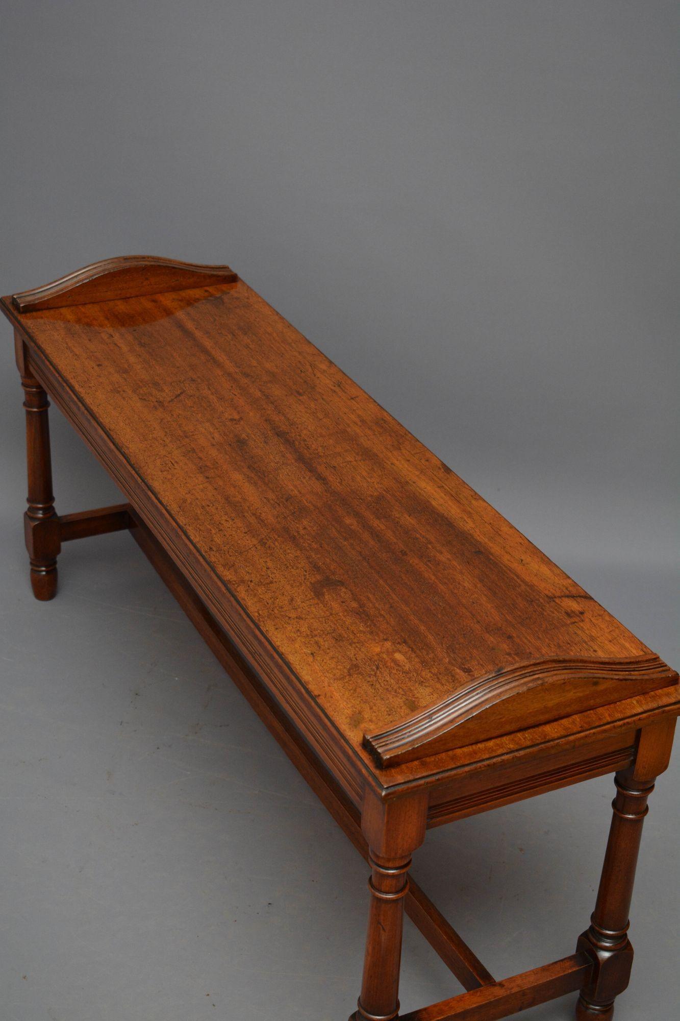 20th Century Jas Shoolbred Walnut Hall Bench For Sale