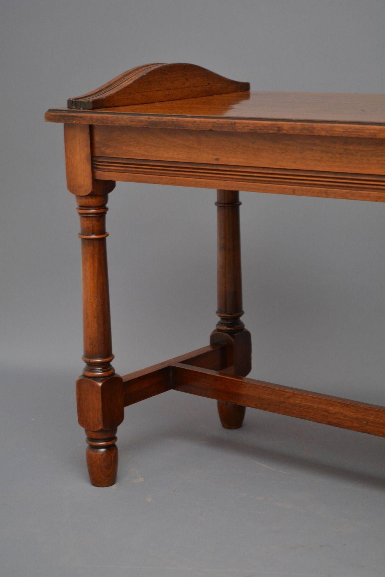 Jas Shoolbred Walnut Hall Bench For Sale 1