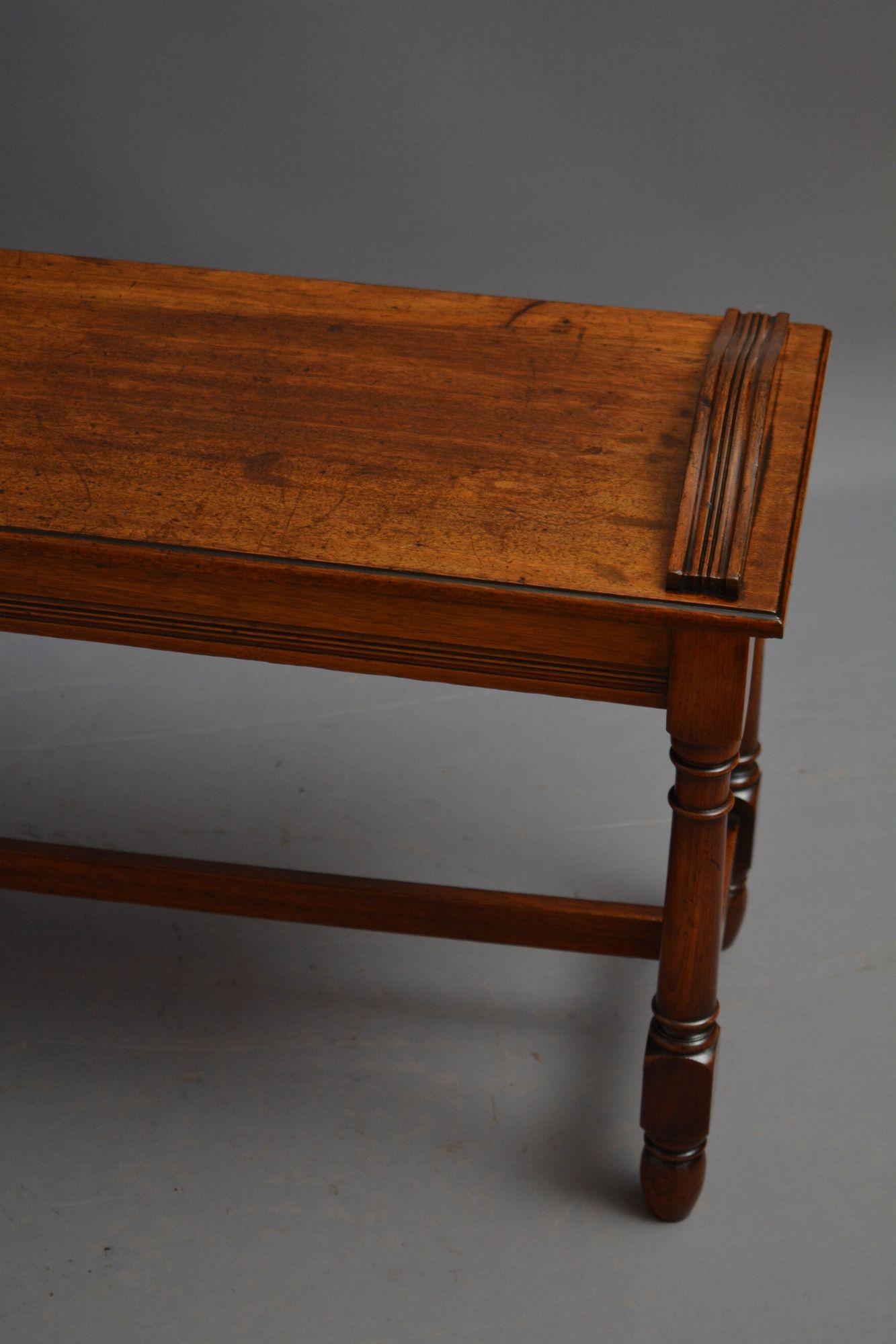 Jas Shoolbred Walnut Hall Bench For Sale 2
