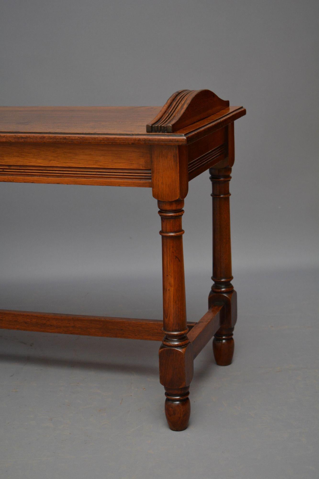 Jas Shoolbred Walnut Hall Bench For Sale 4