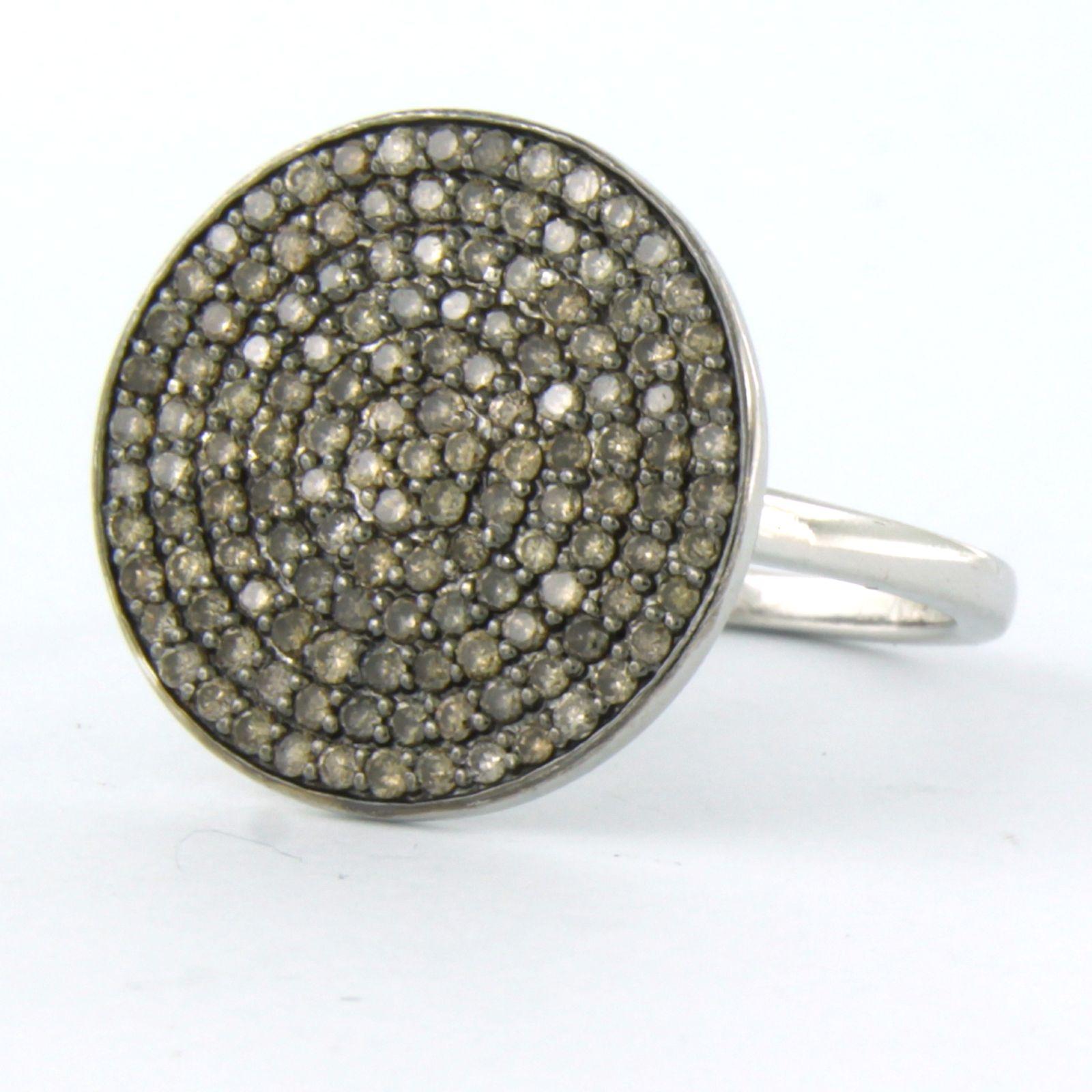 Modern JASANI - 18k white gold ring set with diamonds  For Sale