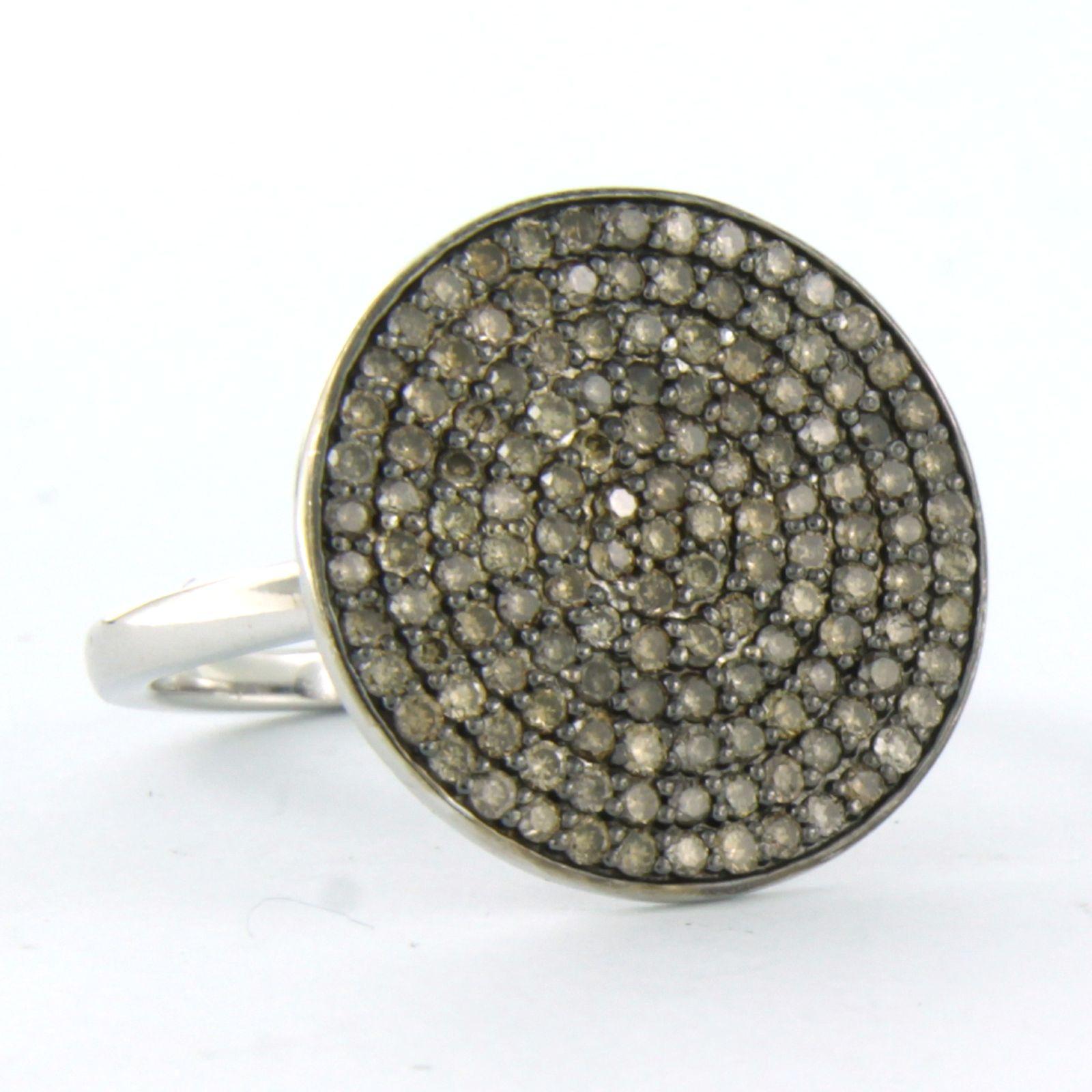 Moderno JASANI - Ring set with brilliant cut diamond up to 1.34ct 18k white gold in vendita