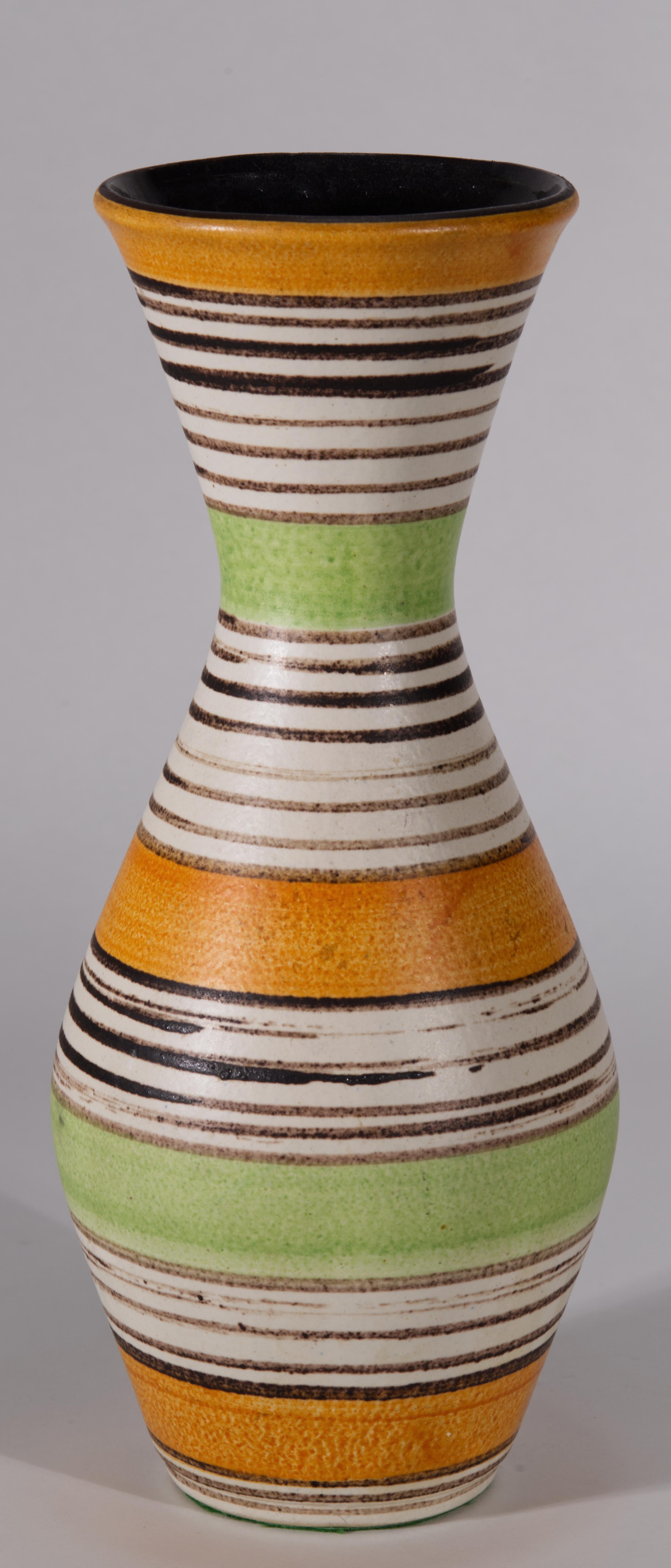 Vaso Jasba a blocchi di colore, West German Pottery 1960s In condizioni buone in vendita a Clifton Springs, NY