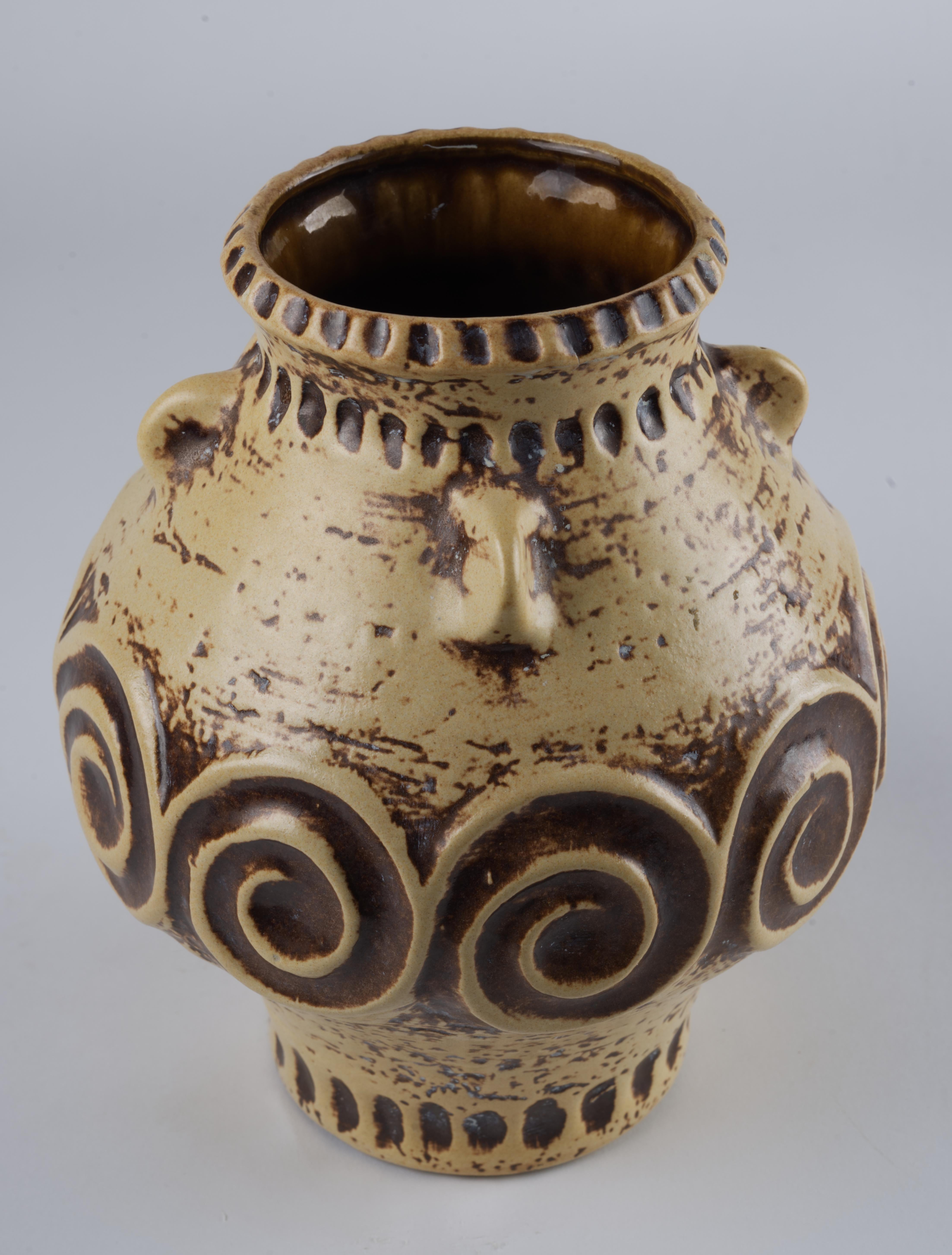 Jasba Fat Lava Op Art Vase Earthy Colors Western Germany Ceramic For Sale 4
