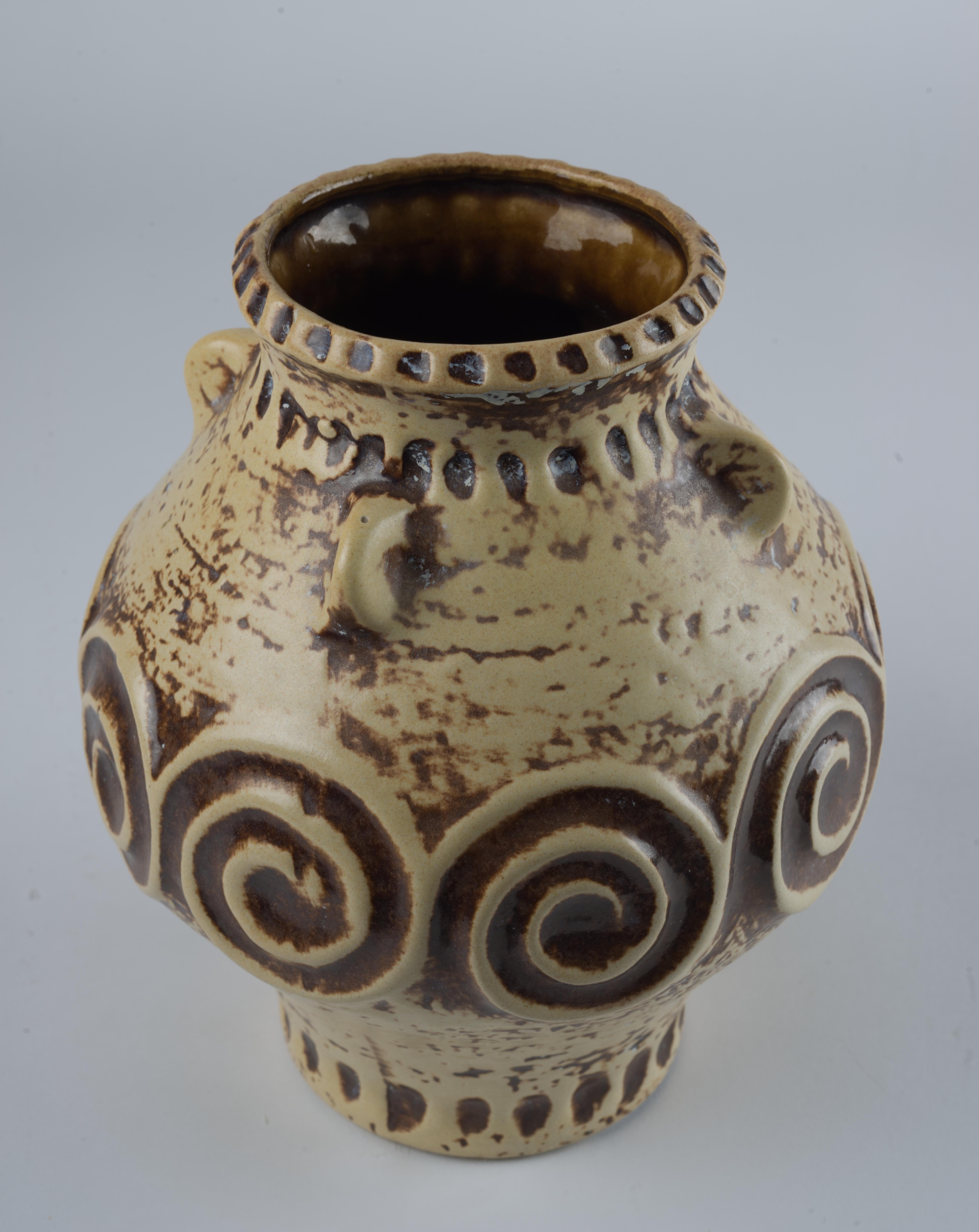 Jasba Fat Lava Op Art Vase Earthy Colors Western Germany Ceramic For Sale 3