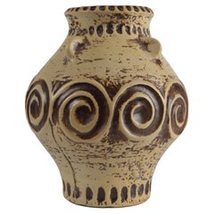 Jasba Fat Lava Op-Art-Vase in Erdtönen, Jasba Fat Lava, Westdeutschland, Keramik