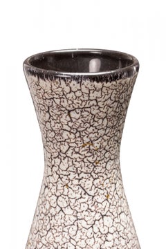 Jasba Keramik Mid-Century German White and Black Crackle Glazed Ceramic Vase