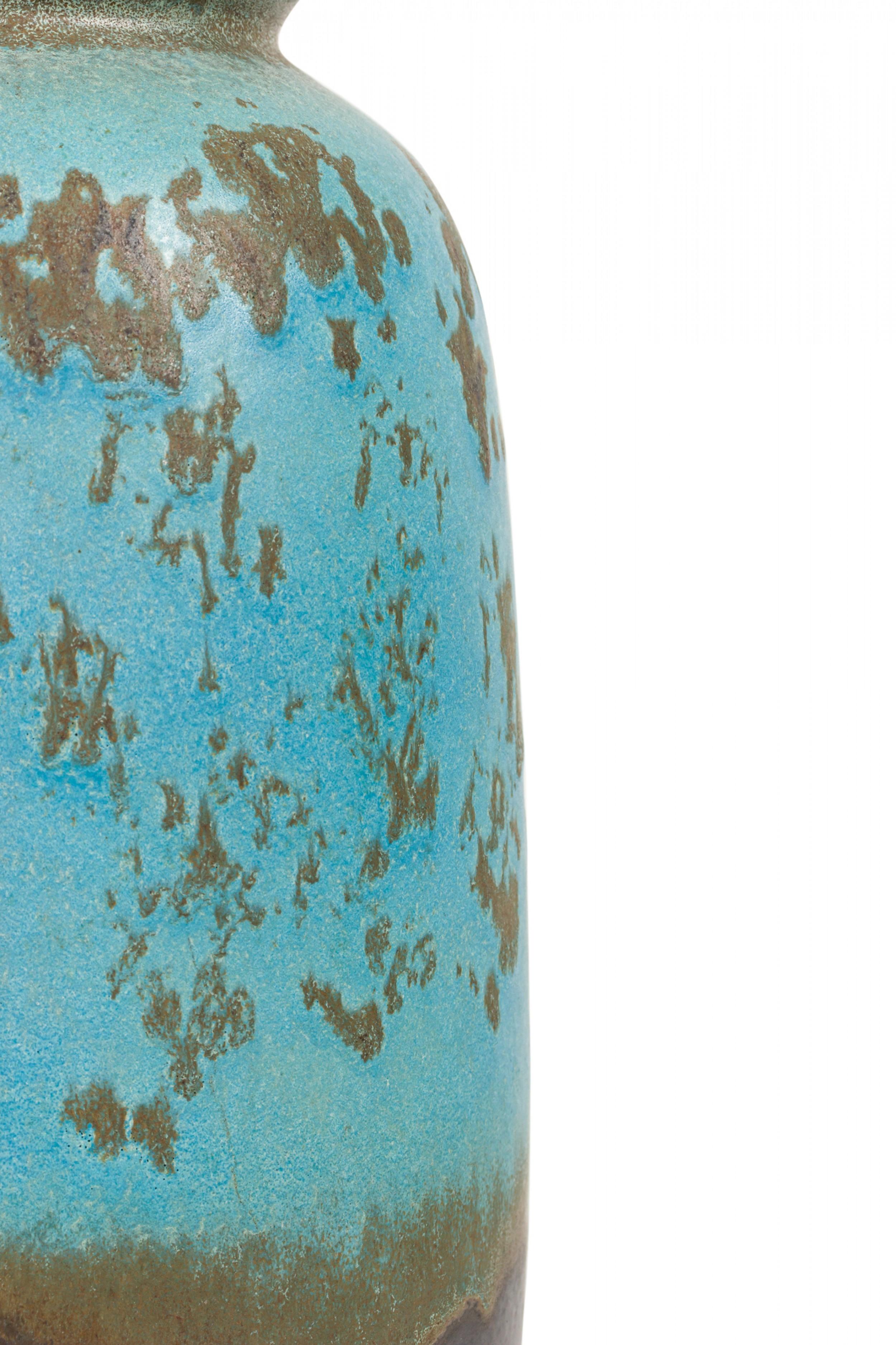 Vase en céramique émaillée sarcelle et grise Jasba Keramik d'Allemagne de l'Ouest du milieu du siècle dernier Bon état - En vente à New York, NY