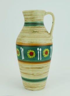 jarrón jasba de mediados de siglo años 50 diseño abstracto y rayas modelo 233/30
