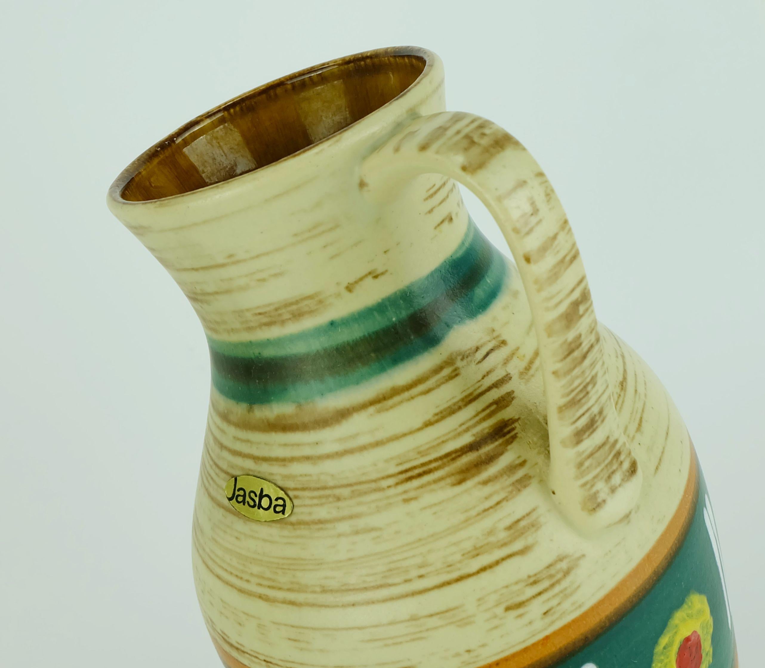 Milieu du XXe siècle VASE jasba milieu de siècle 1950 motif abstrait et rayures modèle 233/30 en vente