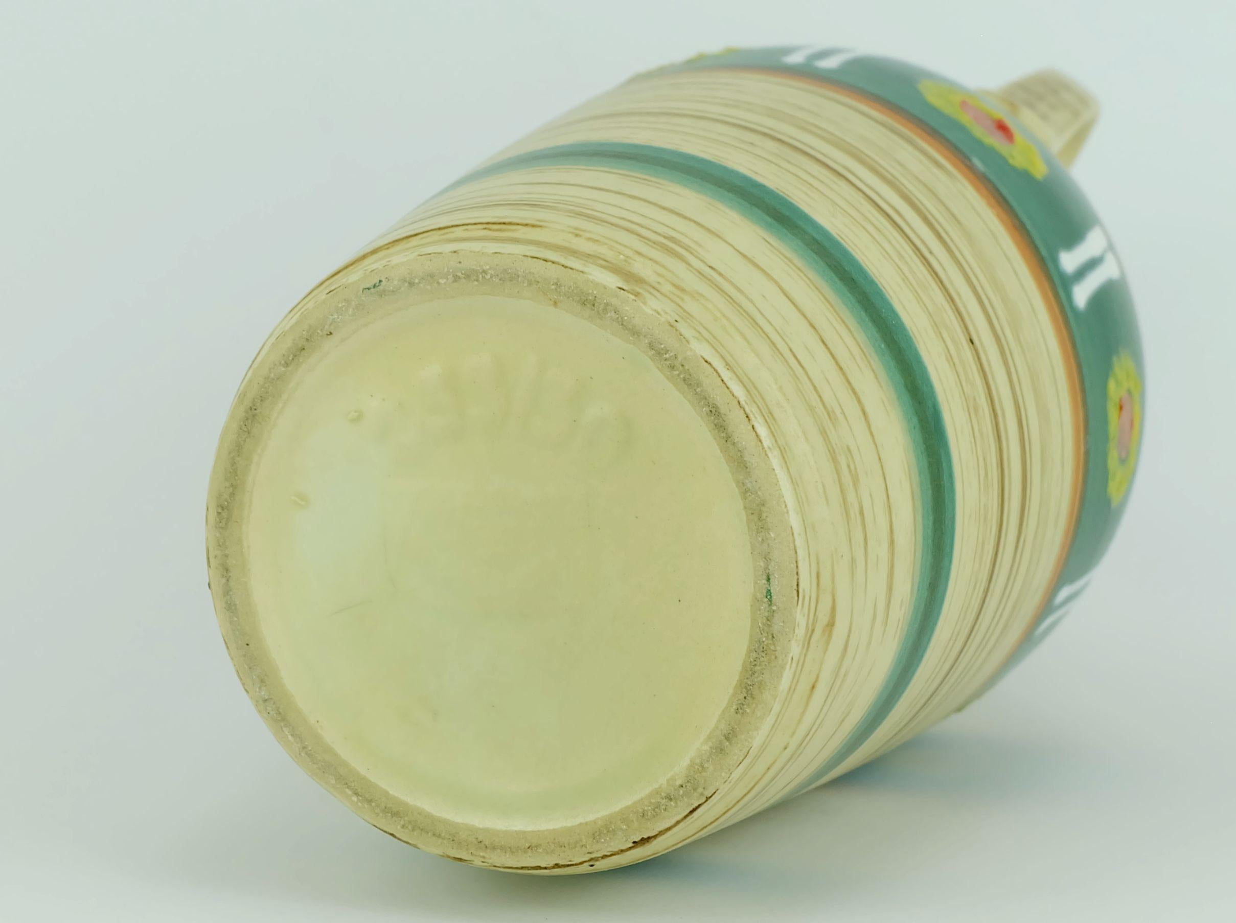 Céramique VASE jasba milieu de siècle 1950 motif abstrait et rayures modèle 233/30 en vente