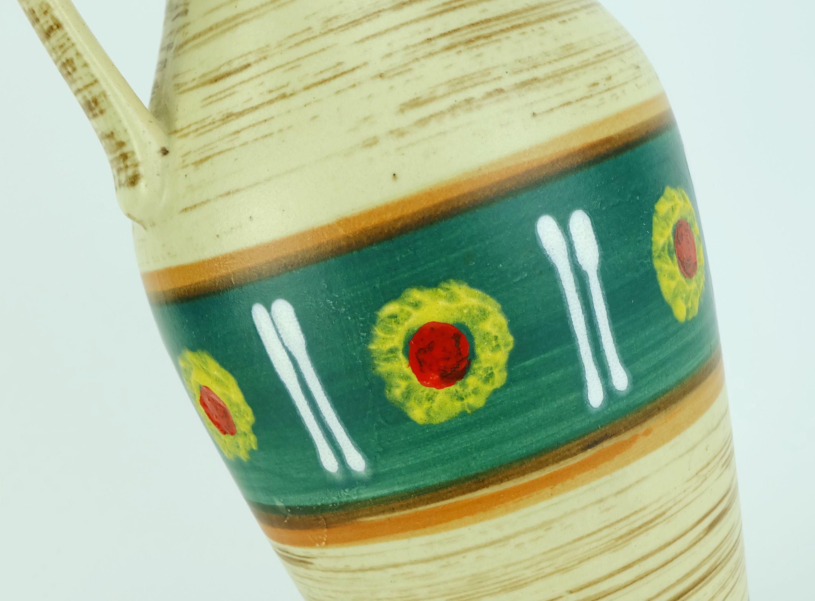 VASE jasba milieu de siècle 1950 motif abstrait et rayures modèle 233/30 en vente 1