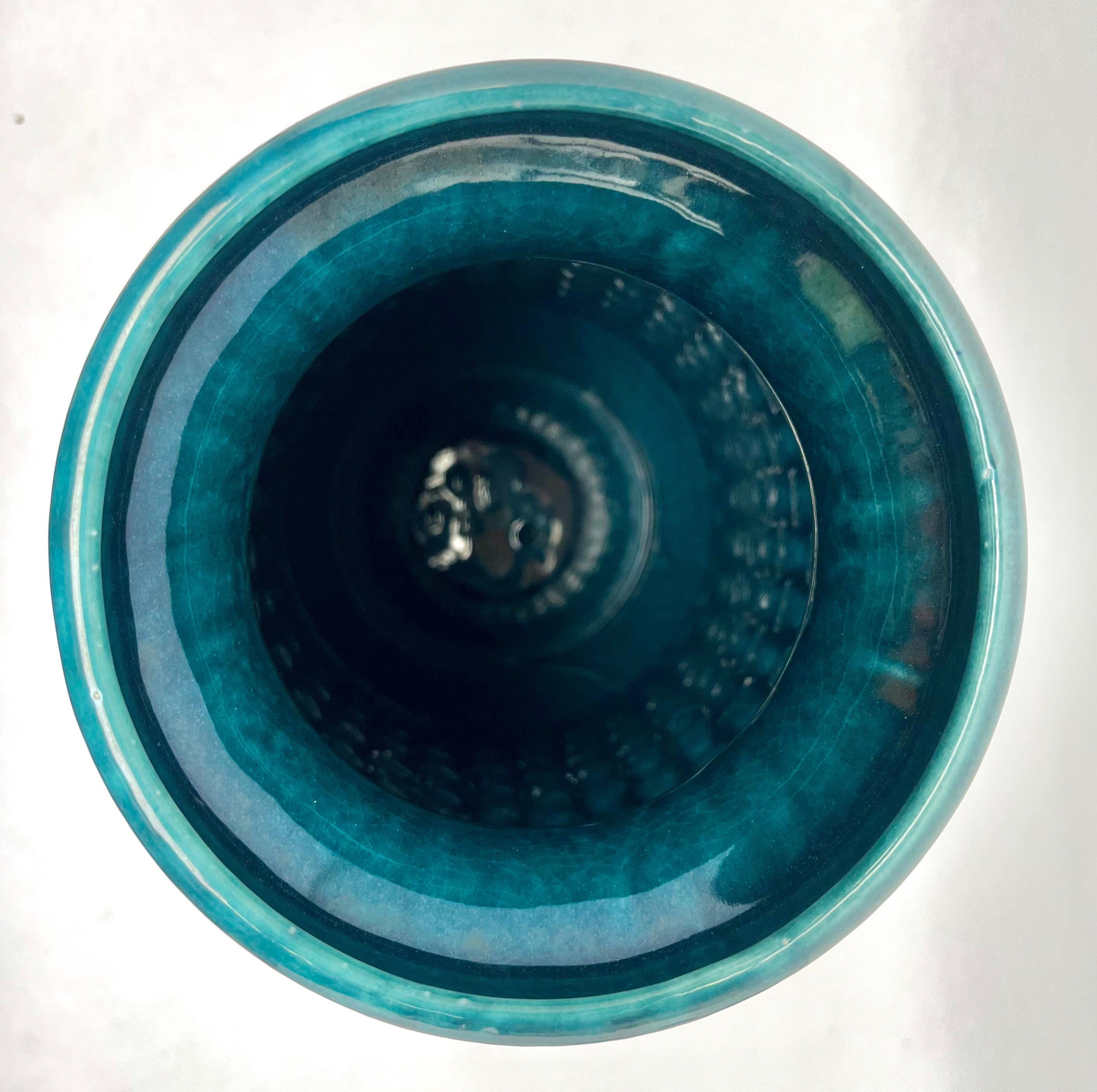 Jasba Vintage Vase in Blue  Drip Glaze Germany, 1970s In Good Condition For Sale In Verviers, BE